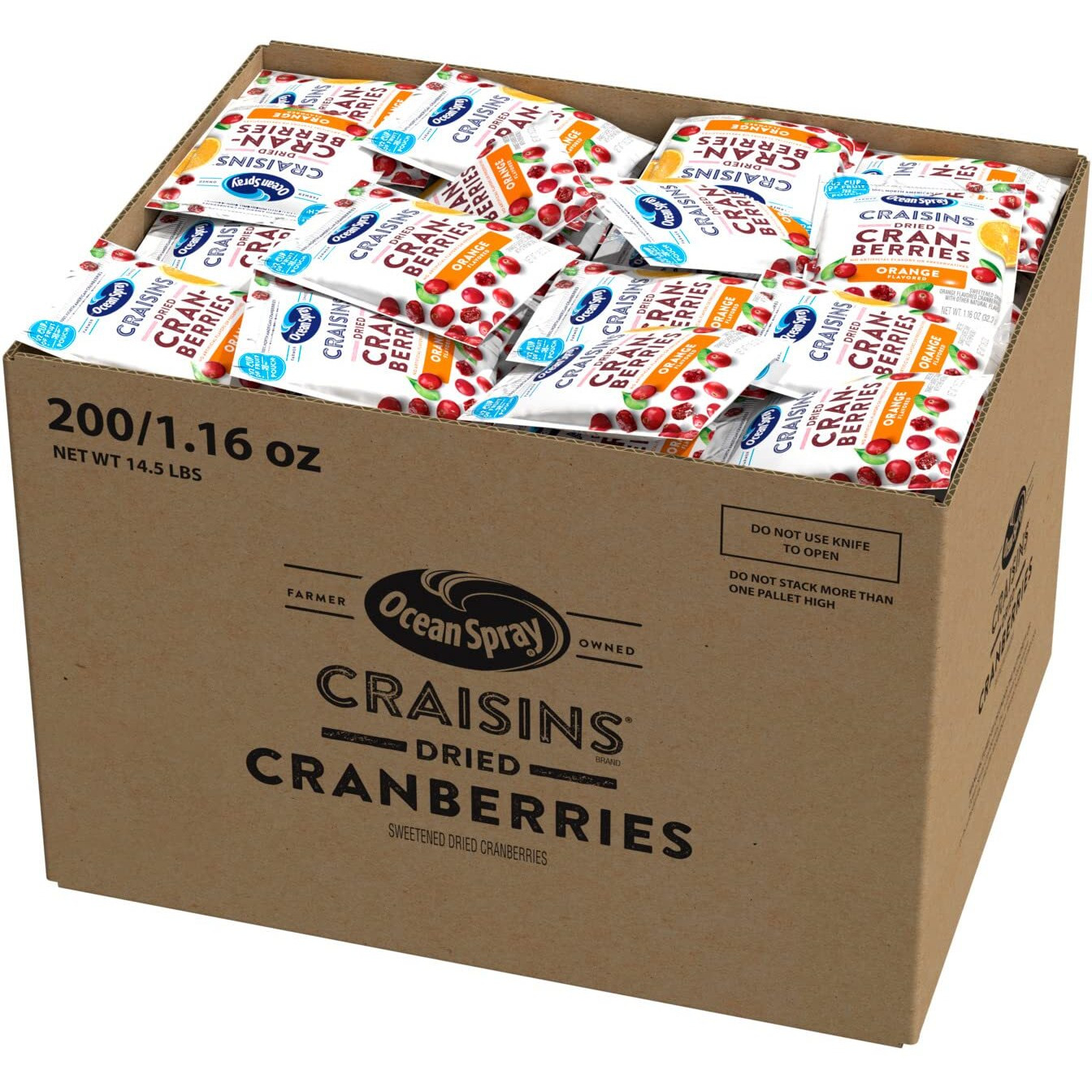 Ocean Spray Craisins Dried Cranberries, Orange, 1.16 Ounce (Pack Of 200)