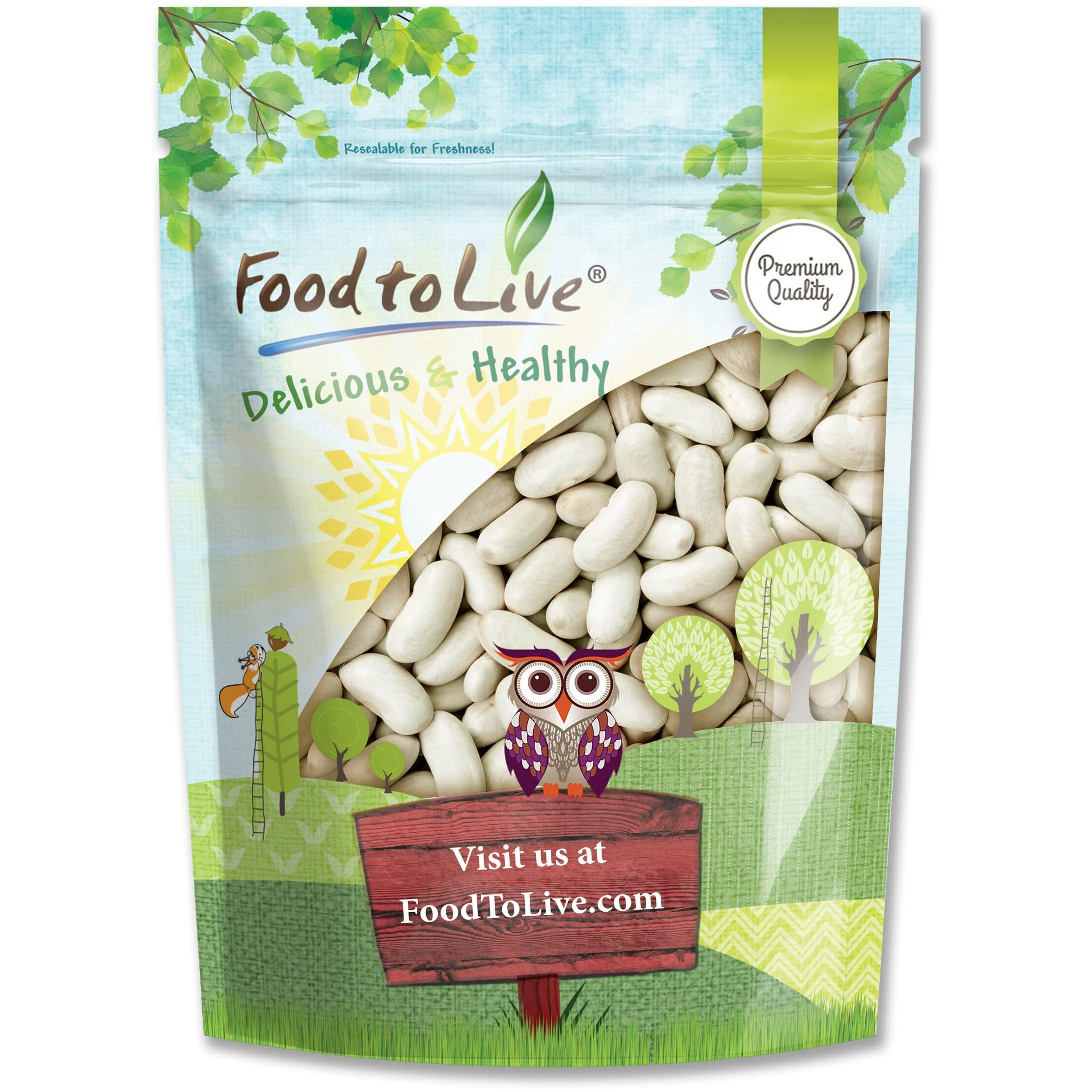 Food To Live - Cannellini Beans, 5 Pounds Dried White Kidney Beans, Sproutable, Vegan, Kosher, Sirtfood, Bulk. Rich In Fiber, Protein. Great For Minestrone Soup, Bean Salad, Stews, White Chili.