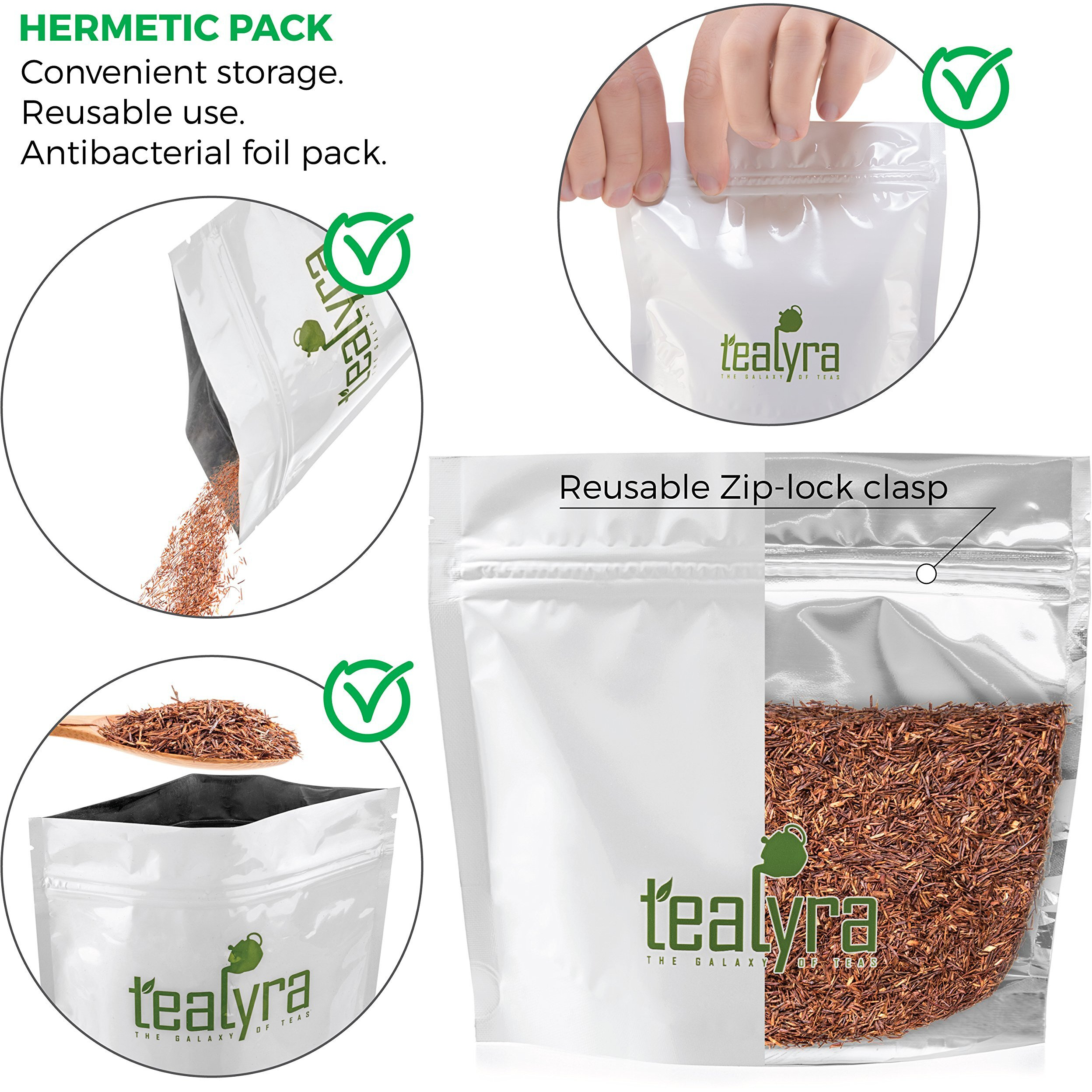 Tealyra - Pure Rooibos Red Herbal Tea - African Red Bush Loose Leaf Tea - High In Antioxidants - Relax - Detox - Low Blood Pressure - Kids Welcome - Caffeine-Free - 450G (16-Ounce)