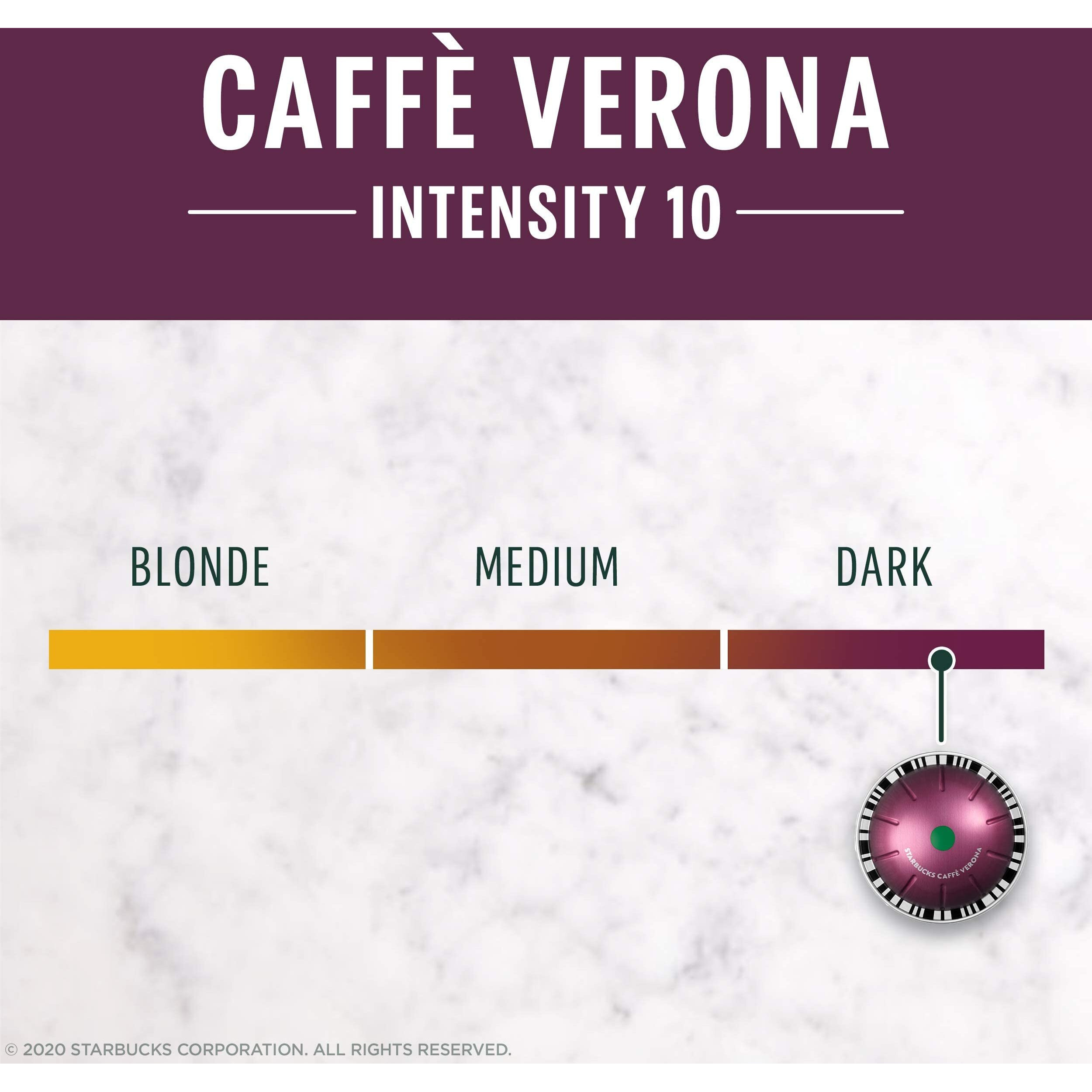 Starbucks By Nespresso Vertuo, Caff Verona Dark Roast Coffee, 32-Count Coffee Pods, Brews 7.8 Oz.