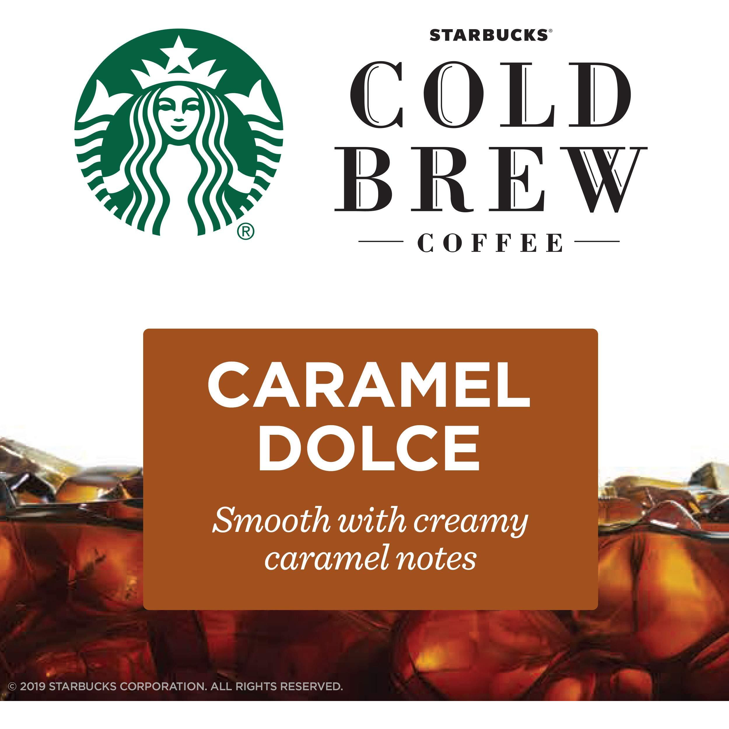 Starbucks Cold Brew Coffee Concentrate, Caramel Dolce, 100% Arabica, Multi-Serve Bottle (32 Fl Oz)