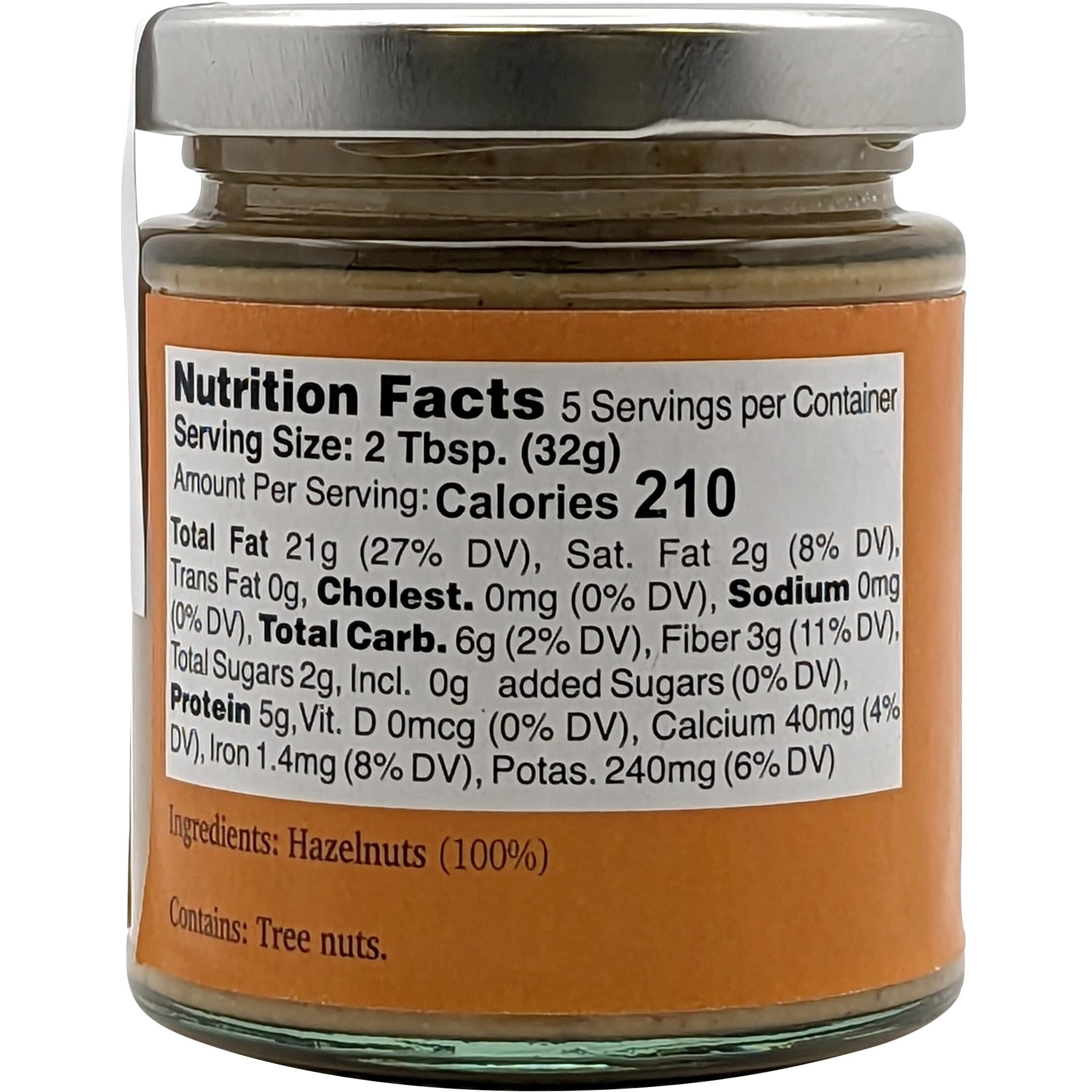 Nutural World - Smooth Hazelnut Butter 6 Oz (170G) - 100% Pure/Single Ingredient - Great Taste Award Winner