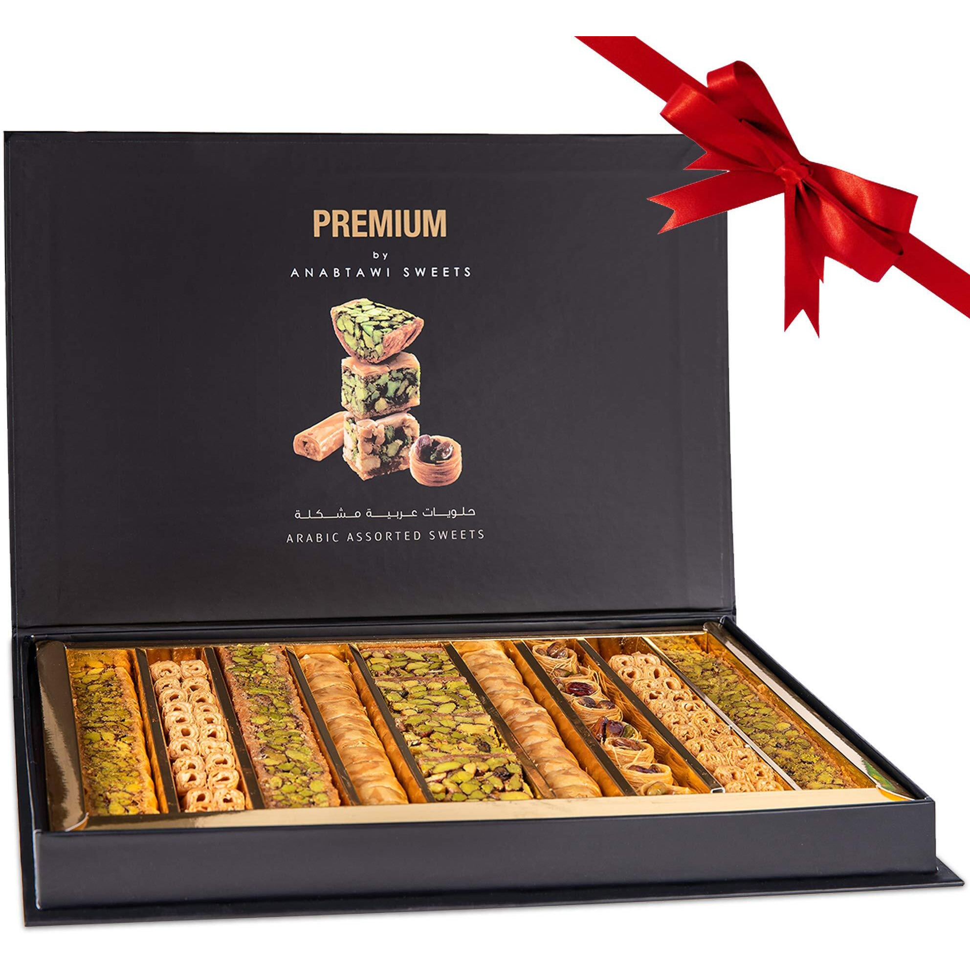 Anabtawi Middle Eastern Sweets - 80-Piece Assorted Baklava, Pistachio And Almond Pastry - Traditional Arabic Baklava Gift Box - No Preservatives, No Additives - Gourmet Baklava Pastry Boxes - 800G
