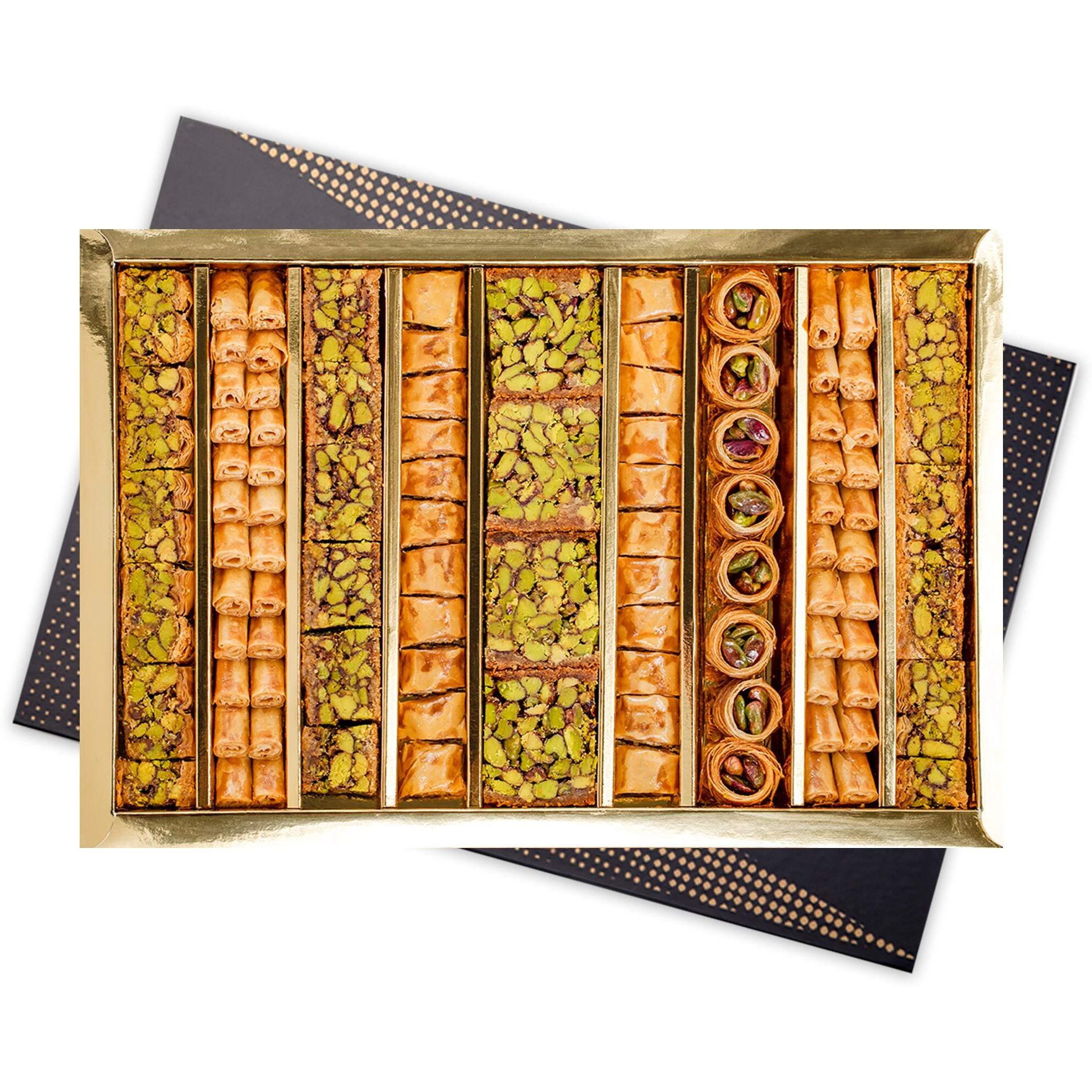 Anabtawi Middle Eastern Sweets - 80-Piece Assorted Baklava, Pistachio And Almond Pastry - Traditional Arabic Baklava Gift Box - No Preservatives, No Additives - Gourmet Baklava Pastry Boxes - 800G