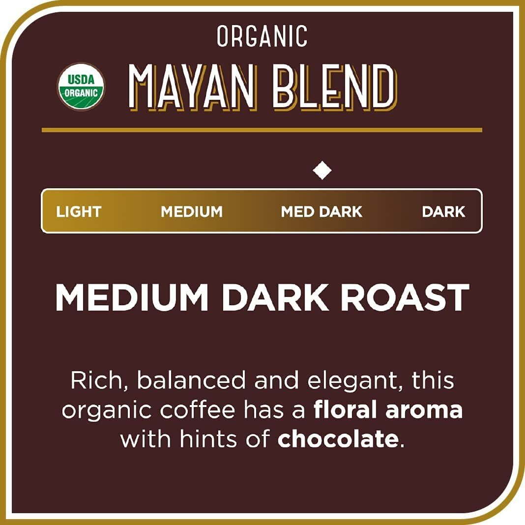Don Francisco's Organic Mayan Blend Medium-Dark Roast Coffee Pods - 12 Count - Recyclable Single-Serve Coffee Pods