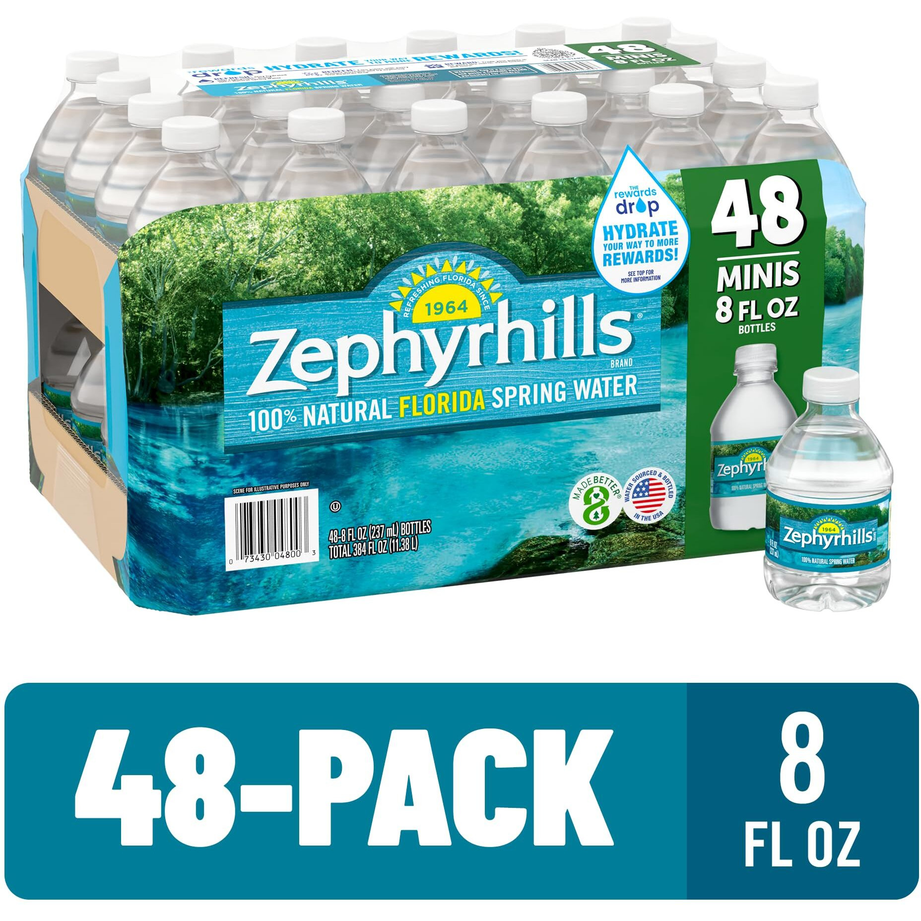 Zephyrhills Spring Water Case Bundles (8 Oz. Case Of 48-3 Cases)