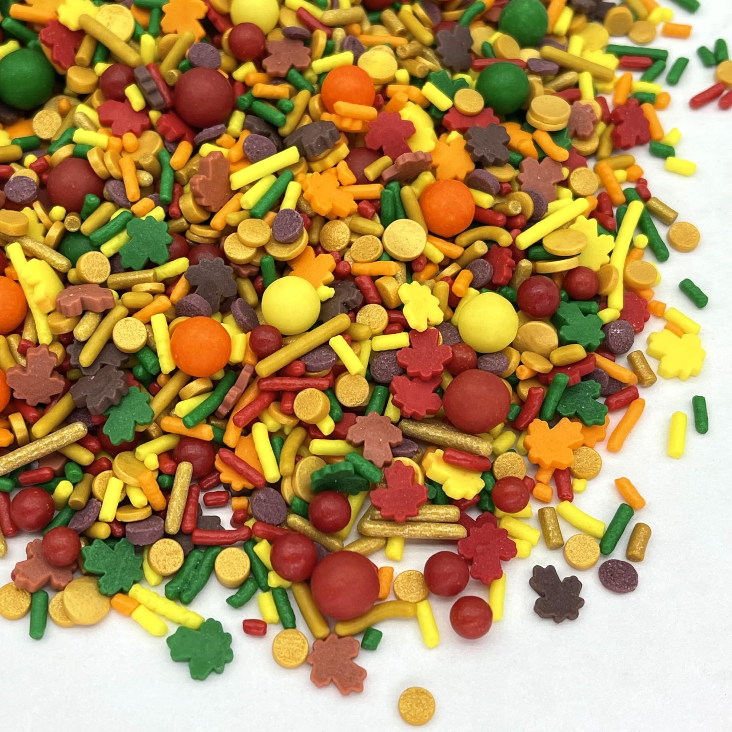 Manvscakes Fall Themed Sprinkles - Sprinkles For Cake Decorating, Edible Thanksgiving Themed Sprinkles, For Baking Chocolate Desserts, Cupcakes, Ice Cream, Caramel Apples & Other Desserts