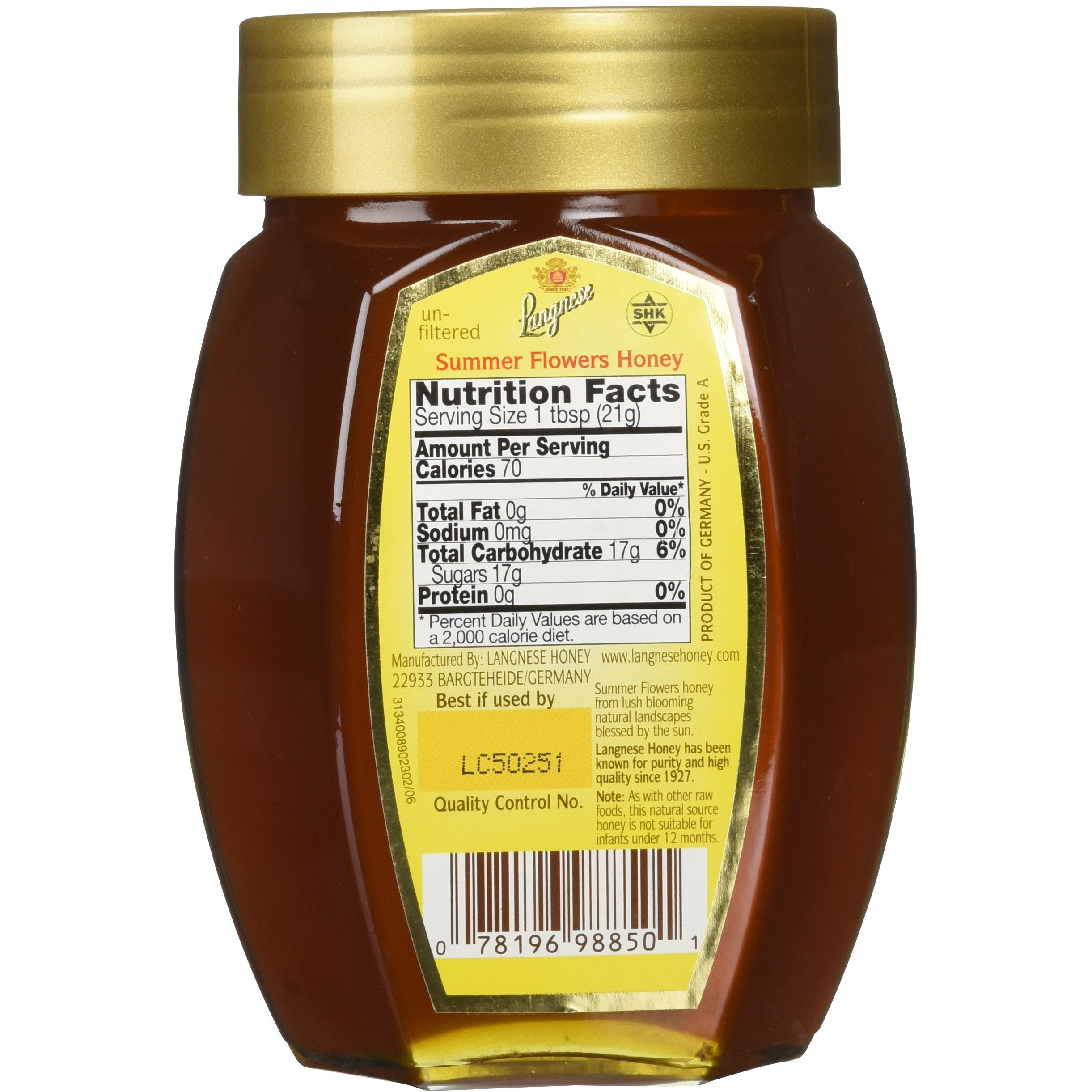 Langnese Summer Flowers Honey Jar, 17.6 Ounce (Pack Of 1)