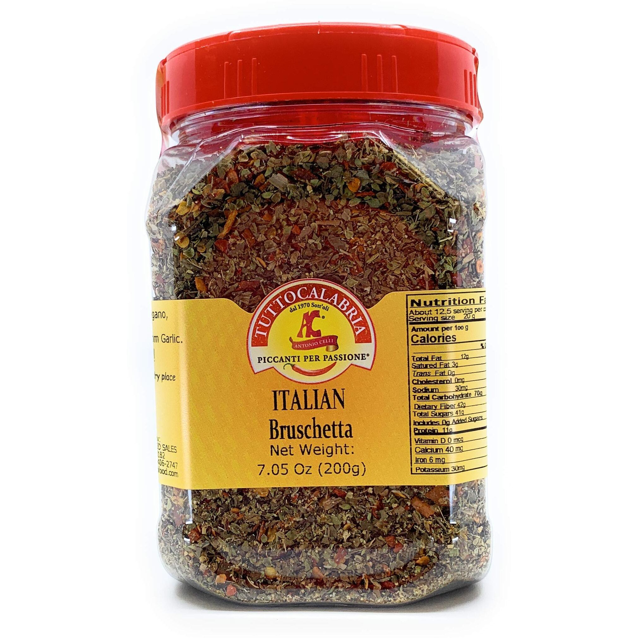 Bruschetta Seasoning Mix, A Blend Of Italian Spices, Grown In Italy, Product Of Calabria, 200G, Tuttocalabria