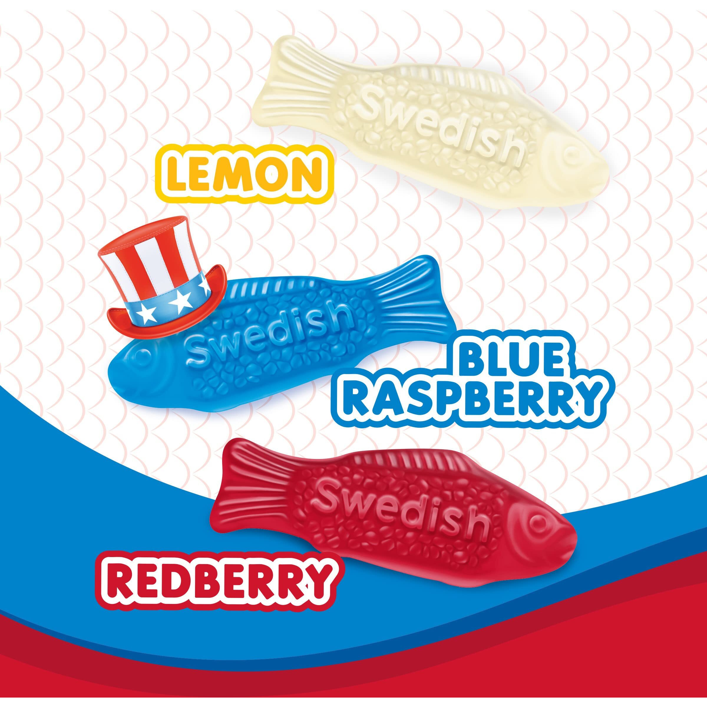 Swedish Fish Mini Red, White & Blue Soft & Chewy Candy, 1.8 Lb