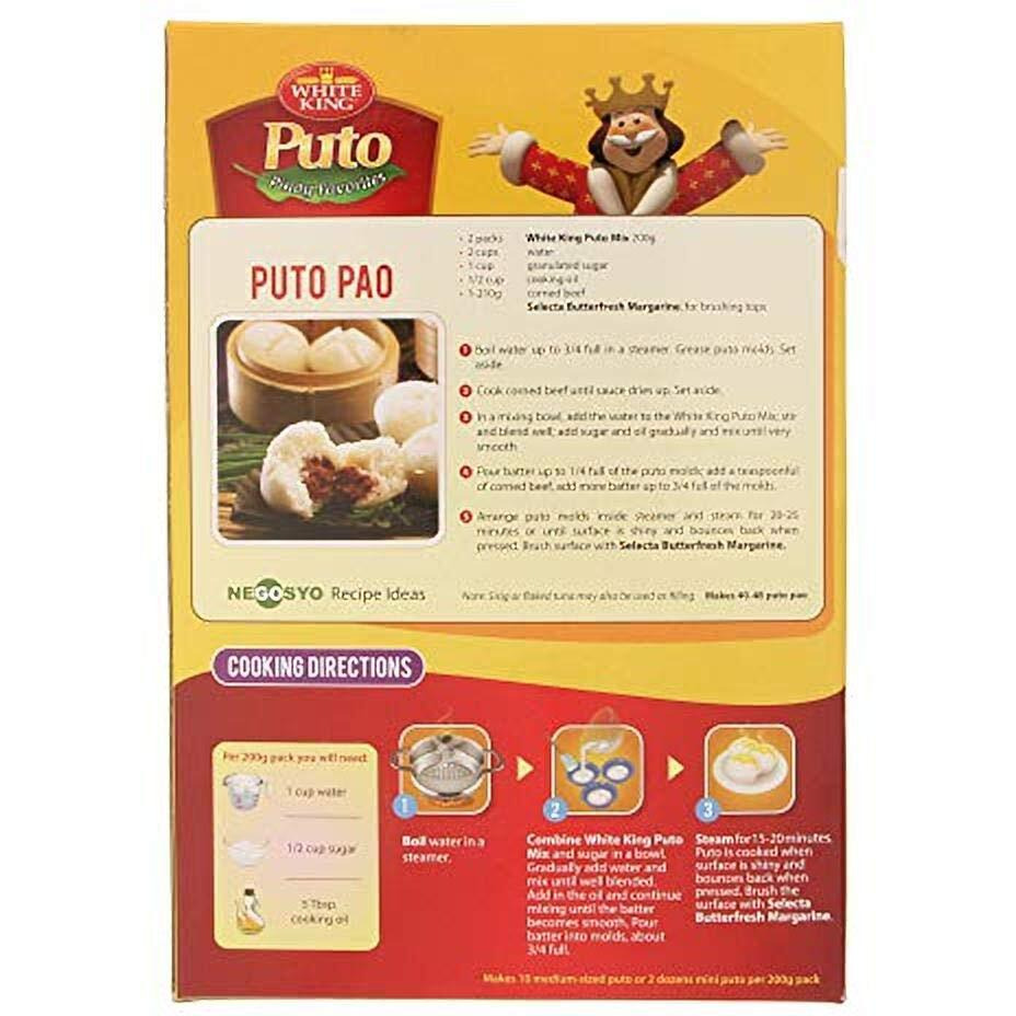 White King Puto Pinoy Favorites Cake Mix, Net Wt 400G (0.88Lb)Per Box, 3 Pack