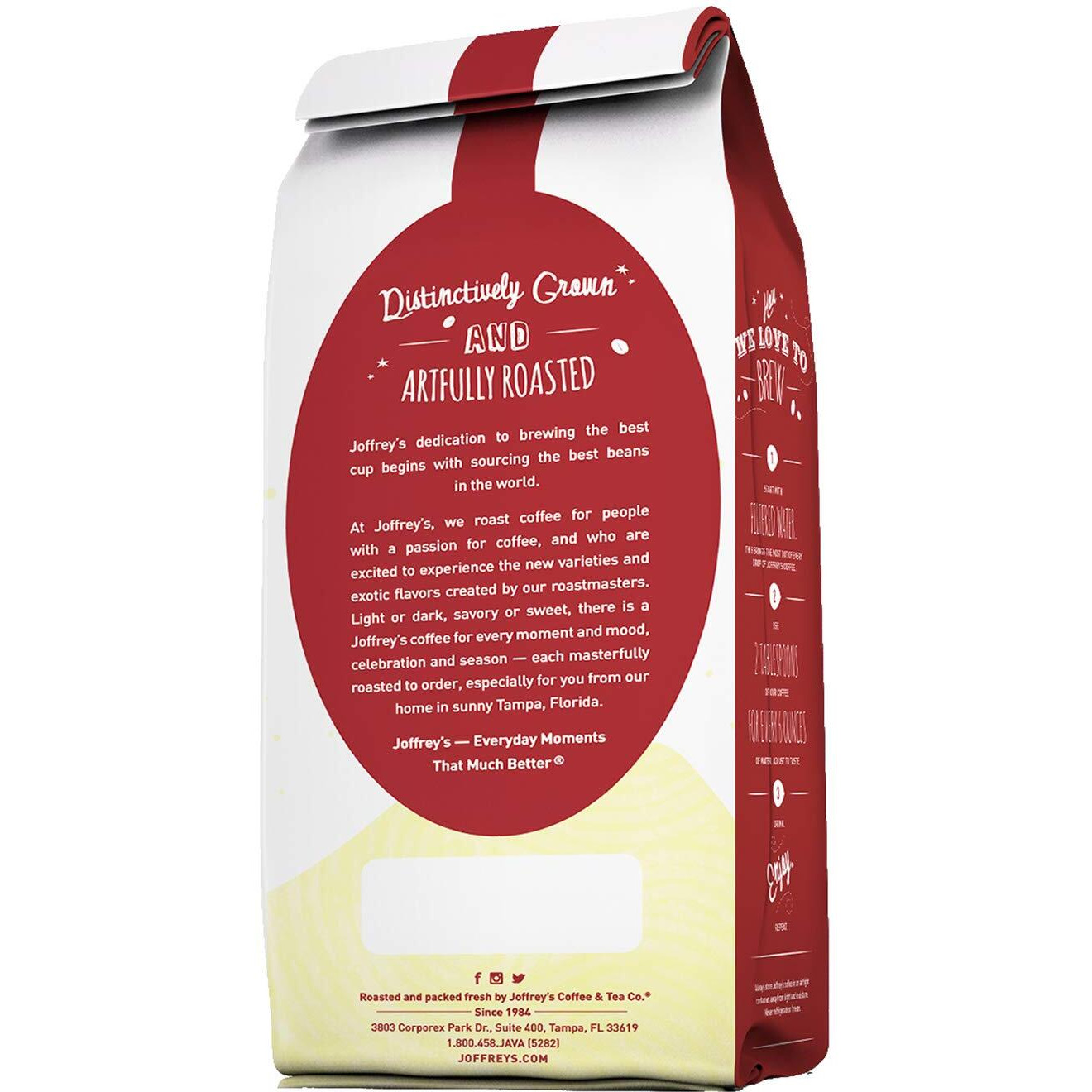 Joffrey's Coffee - Bananas Foster, Flavored Coffee, Artisan Medium Roast, Arabica Coffee Beans, Banana, Brown Sugar, Butter, & Rum Flavor, Gluten-Free, No Sugar (Ground, 16 Oz)