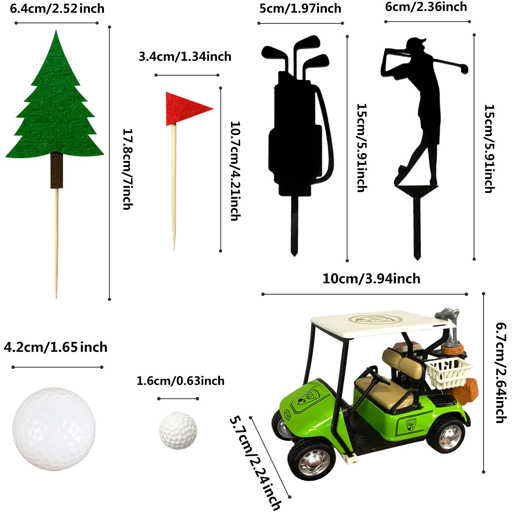Golf Cake Decorations Heading For The Green Cake Topper Birthday Decorations For Golfers With Cart Flag Golf Ball For Men Sport Golf Theme Party Supply