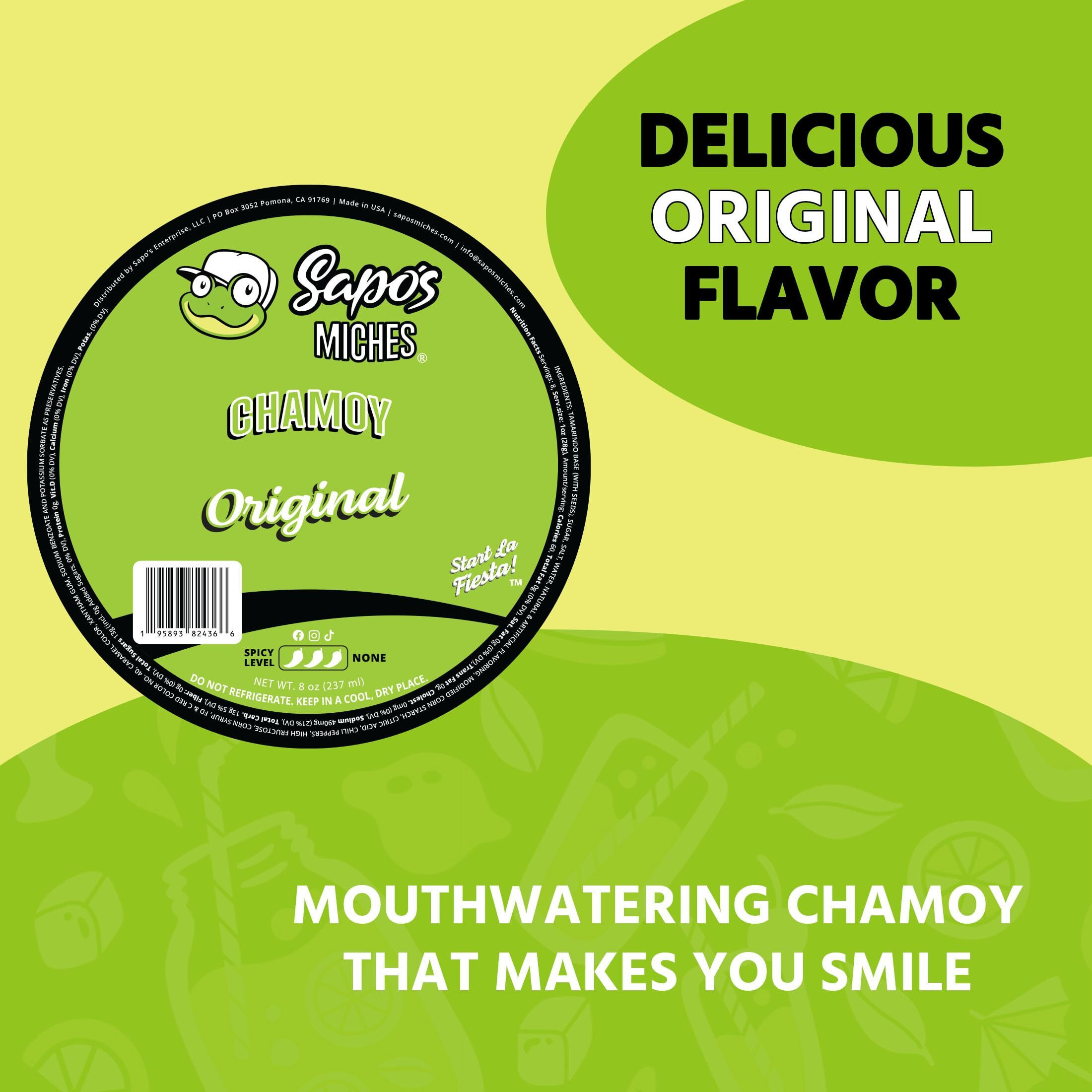 Sapo's Miches Chamoy Rim Rimming Paste Sauce Candy Dip For Drinks, Micheladas, Fruit, 8 Oz (Original)