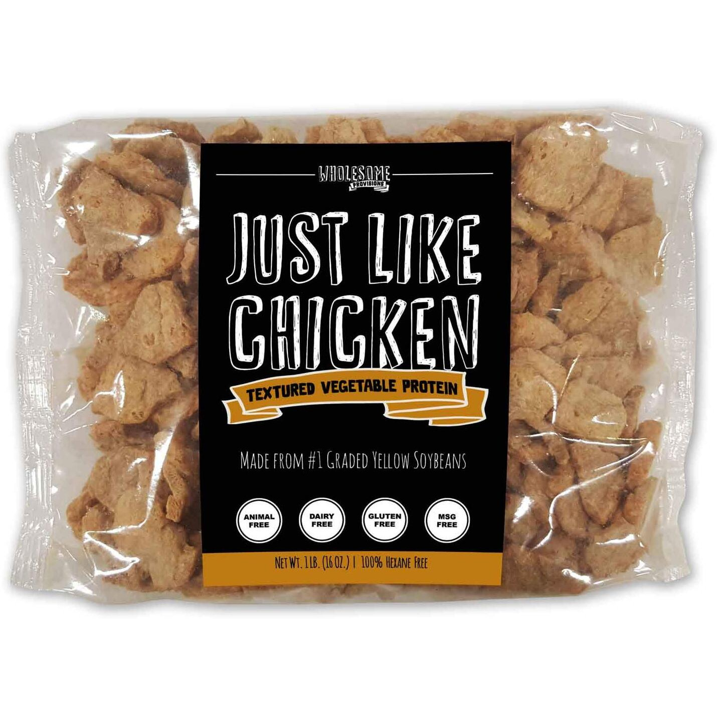 Textured Vegetable Protein, Vegan Meat Substitute, 100% Hexane Free, Made With 1 Graded Yellow Soybeans, Plant Based, Made In Usa, Gluten Free, Just Like Chicken, Unflavored (1 Package)