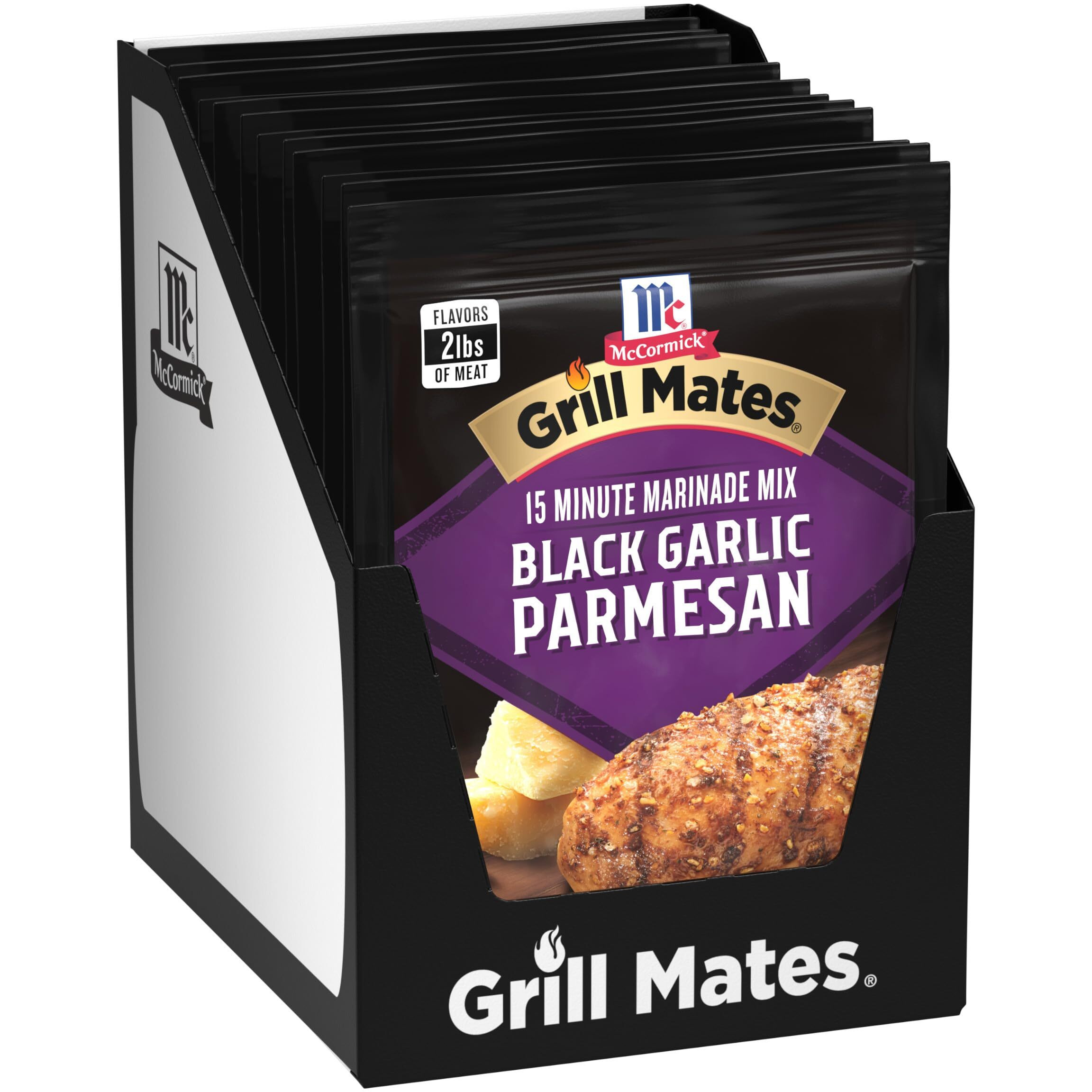 Mccormick Grill Mates Black Garlic Parmesan 3-In-1 Seasoning Mix, 1 Oz (Pack Of 12)