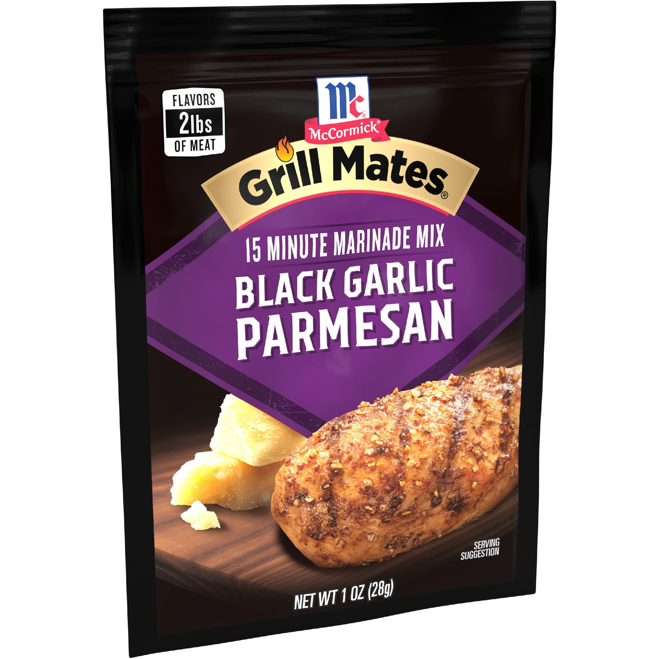 Mccormick Grill Mates Black Garlic Parmesan 3-In-1 Seasoning Mix, 1 Oz (Pack Of 12)