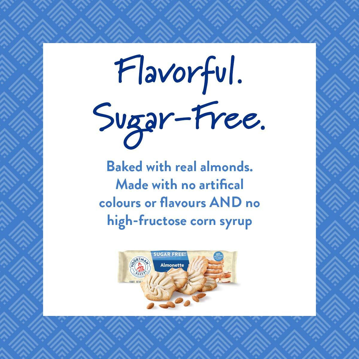Voortman Bakery Sugar Free Cookies, Delicious Sugar Free Cookie, Pack Of 4 (Sugar Free Ice Almonette)