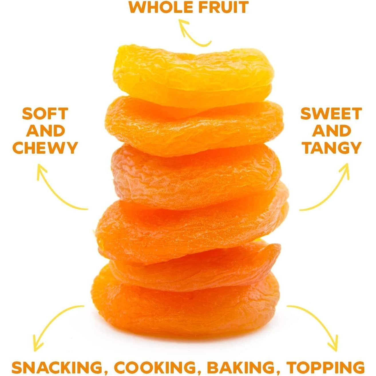 Drybox Dried Turkish Apricots No Sugar Added, Unsweetened Non-Gmo | Dry Apricot Snacks | All Natural Mediterranean Dried Fruit Resealable 1 Lb Per Pack - 1 Pack