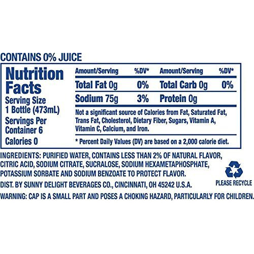 Fruit2O Zero Calorie Flavored Water, Peach, 6 Count (Pack Of 4)