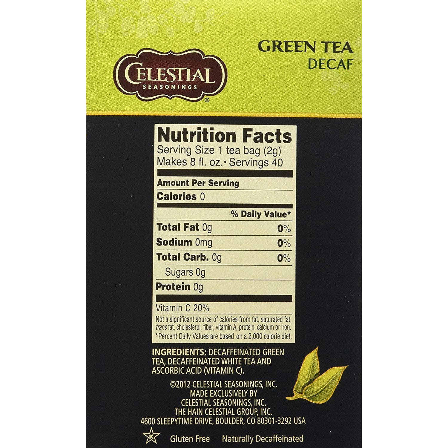 Celestial Seasonings Decaf Green Tea Bags - 40 Ct