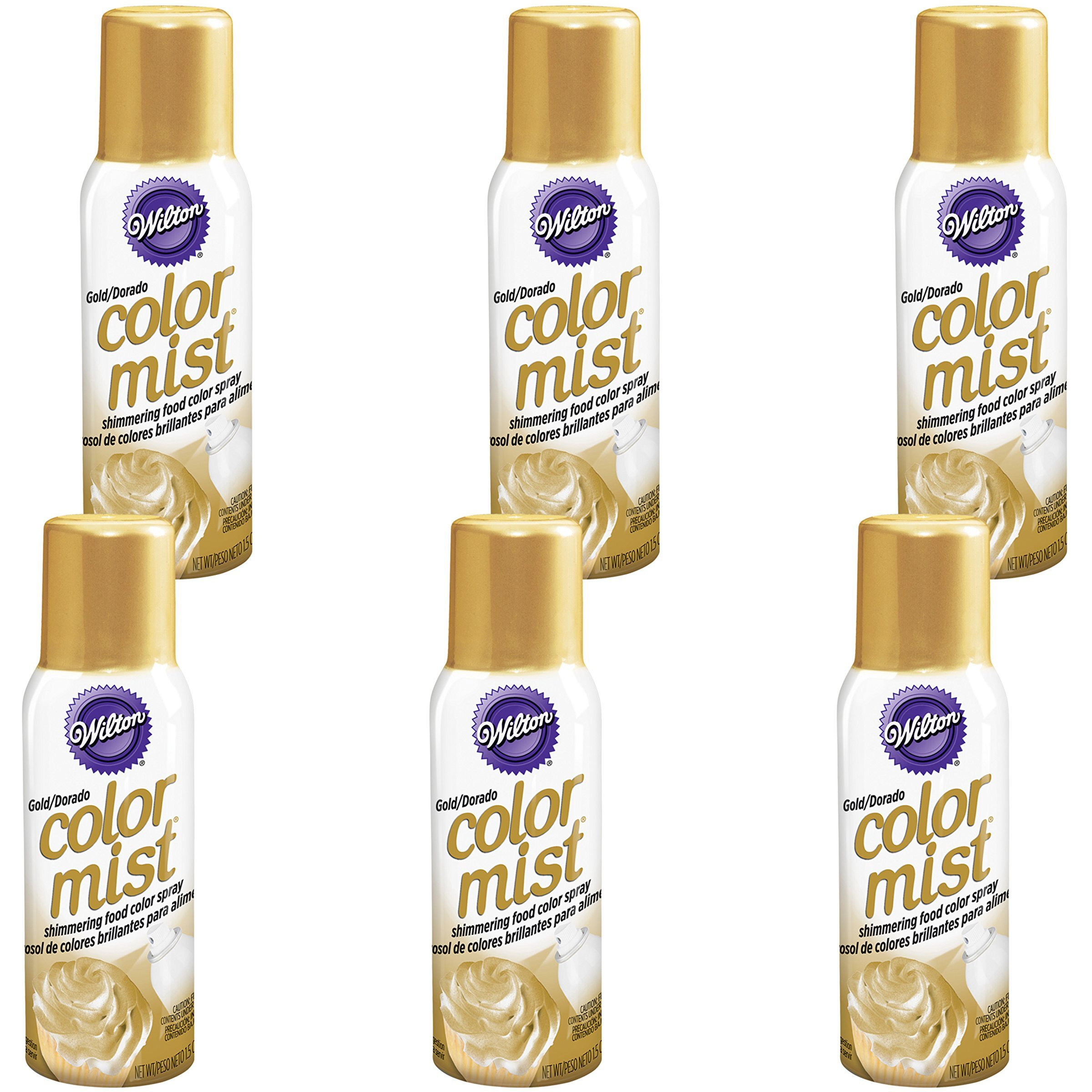 Wilton Gold Color Mist Shimmering Food Color Spray, Multipack Of 6