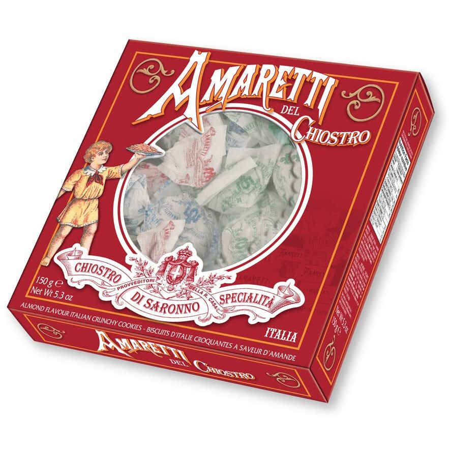 Amaretti Del Chiostro, Amaretti Di Saronno Crunchy Italian Cookies, 5.3 Ounce Window Box