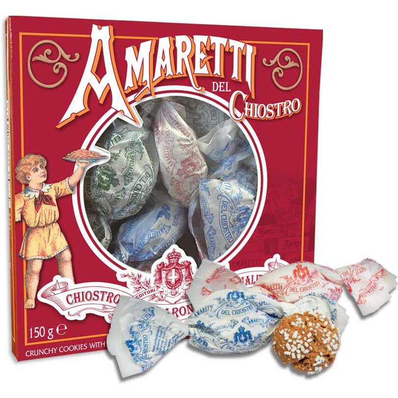 Amaretti Del Chiostro, Amaretti Di Saronno Crunchy Italian Cookies, 5.3 Ounce Window Box