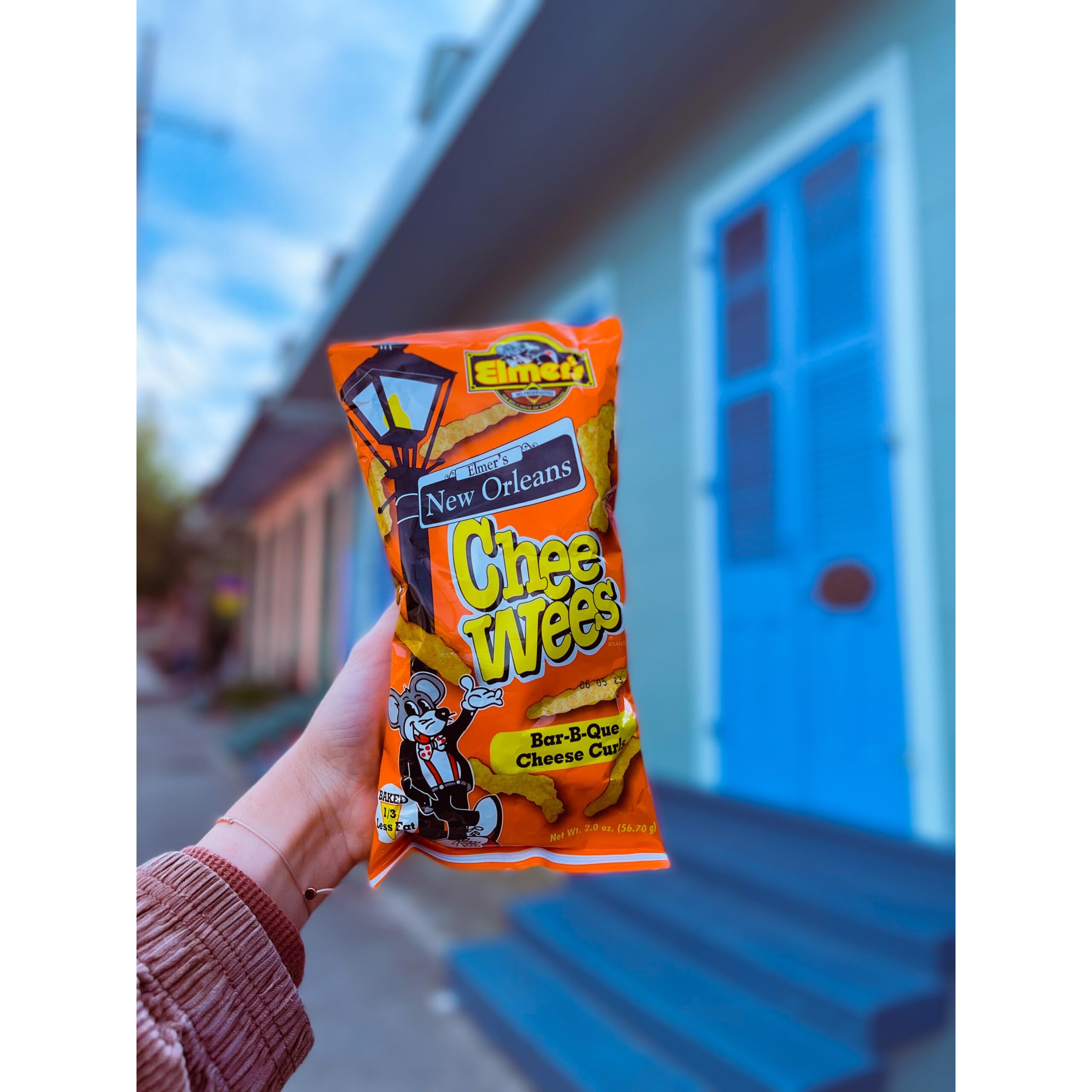 Elmer's New Orleans Chee-Wee's, Authentic Nola Bbq Flavor, Irresistible Crunchy Snack Delight 2 Oz Bags, Pack Of 6