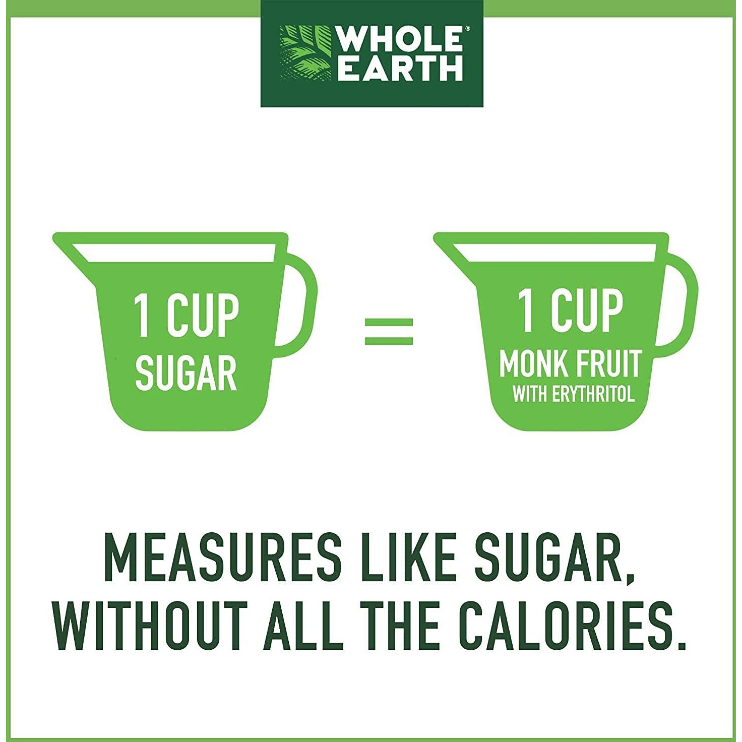 Whole Earth Sweetener Co. Monk Fruit Sweetener With Erythritol, Plant-Based Sugar Alternative, 12 Ounce (Pack Of 4)