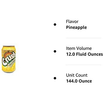 Crush Pineapple Soda 12Oz Cans (Pack Of 12)