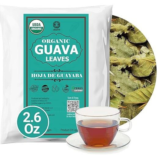 Akshit Dried Guava Leaves, 2.6Oz, Hojas De Guayaba Secas, Dried From Fresh Guava Leaves, 2.6Oz, Guava Loose Leaf Tea, No Additives, Non Gmo, Vegan.