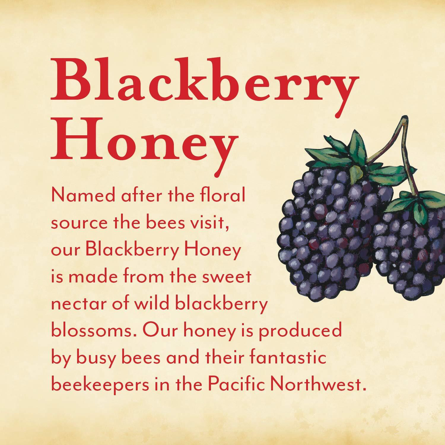 Oregon Growers Raw & Unfiltered Blackberry Honey - Organic Honey, Raw Honey, Organic Raw Honey, Raw Unfiltered Honey, Organic Blackberry Honey, All Natural Ingredients - 18 Oz (Pack Of 1)