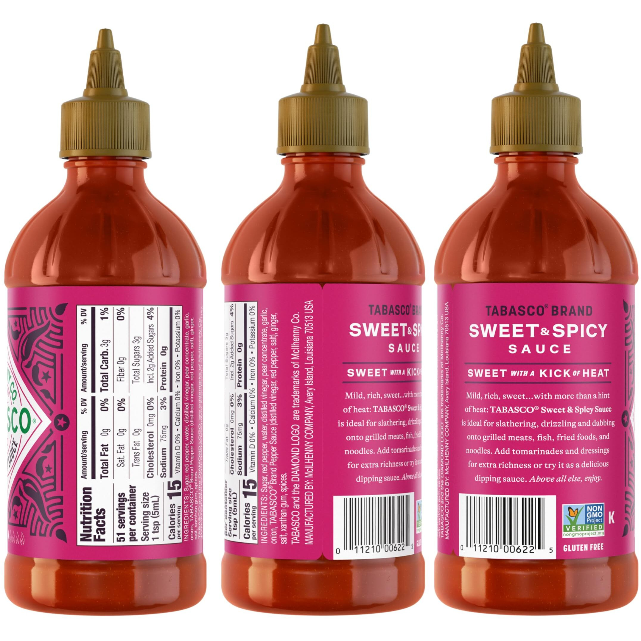 Tabasco Sweet & Spicy Sauce, Kosher, Gluten Free & Non-Gmo, 11 Ounce (Pack Of 8)