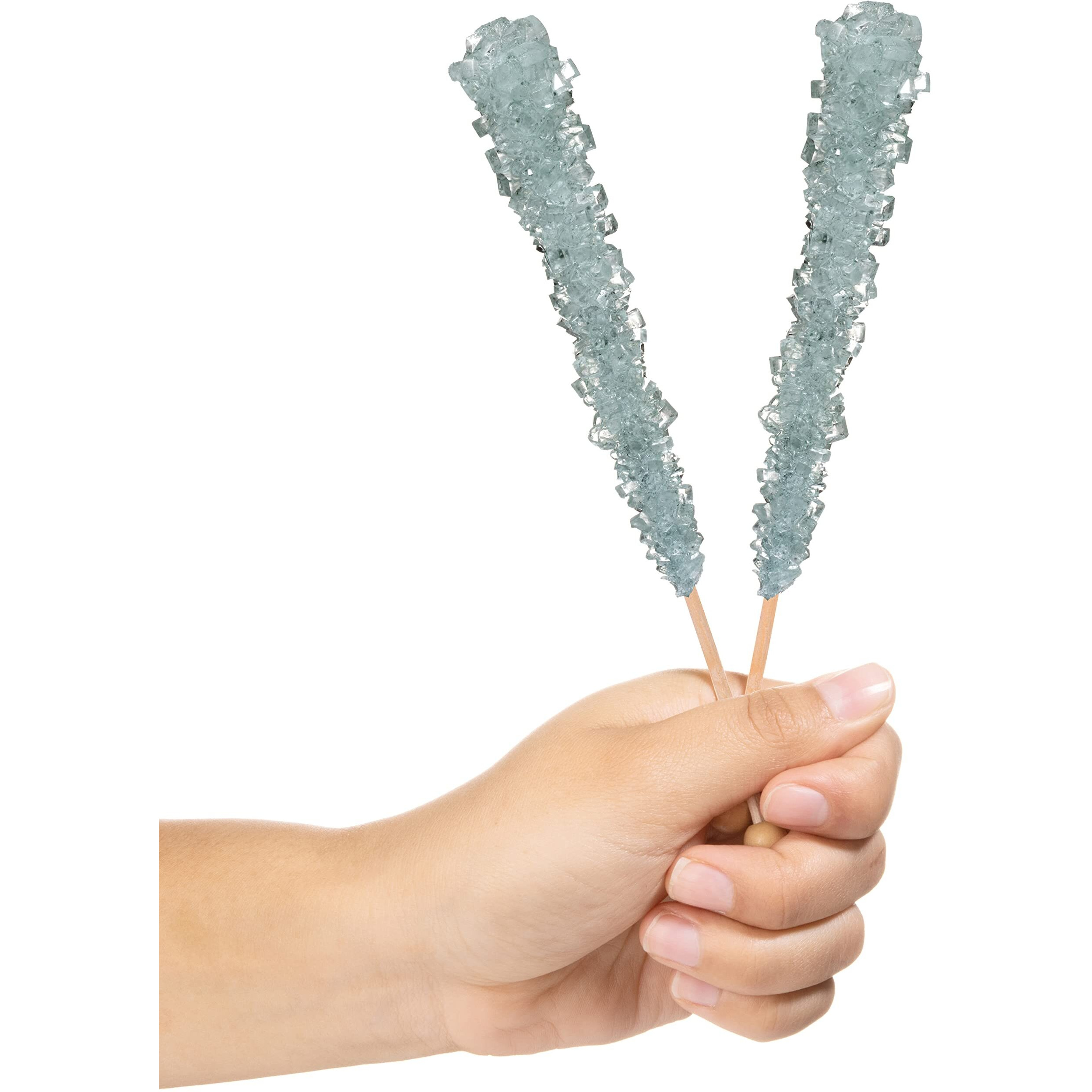 Candy Envy - Silver Rock Candy Sugar Sticks - Original Sugar Flavored - 24 Indiv. Wrapped