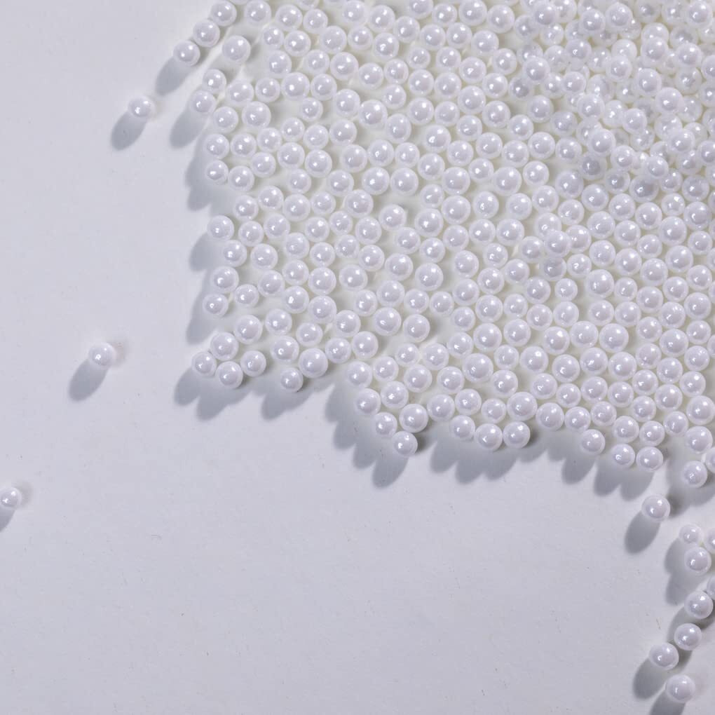 White Sprinkles Edible Pearl, 4Mm Cake Sprinkles,Cookie Sprinkles,Sugar Pearl, Edible Candy Pearls 130G 4.6Oz For Cake Cupcake Decorationg (4Mm-White)