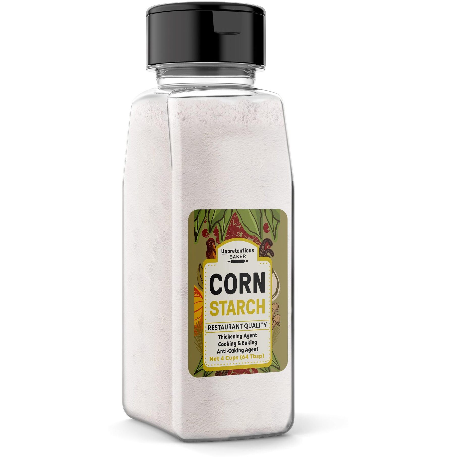 Unpretentious Corn Starch, 4 Cups, Thickening Agent, For Bulk Baking & Cleaning Use