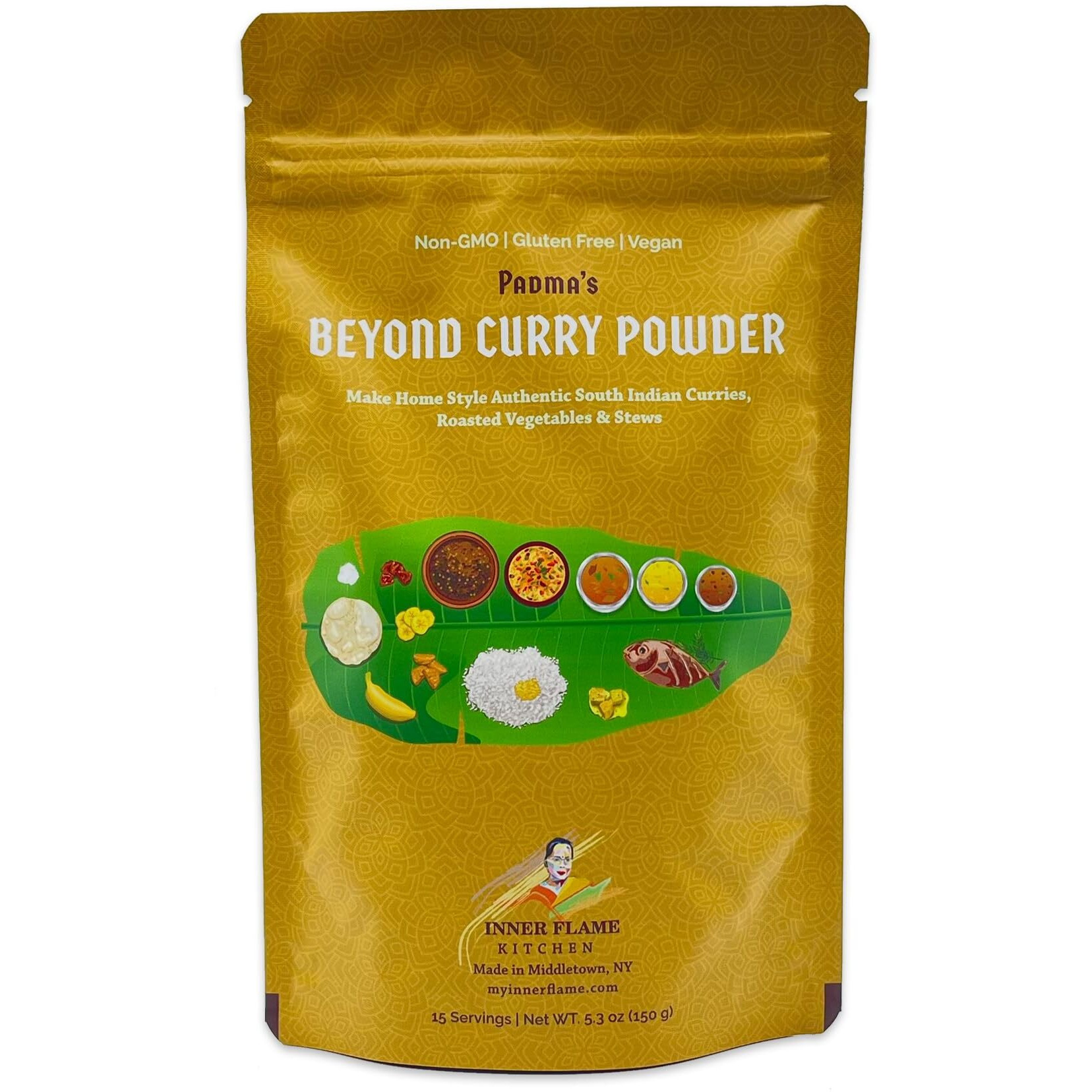 Inner Flame Beyond Curry Powder For Authentic Home Style South Indian Curries (Blend Of 12 Spices) 150G | 100% Natural | Vegan, Gluten Free & Non-Gmo. Indian Spice.