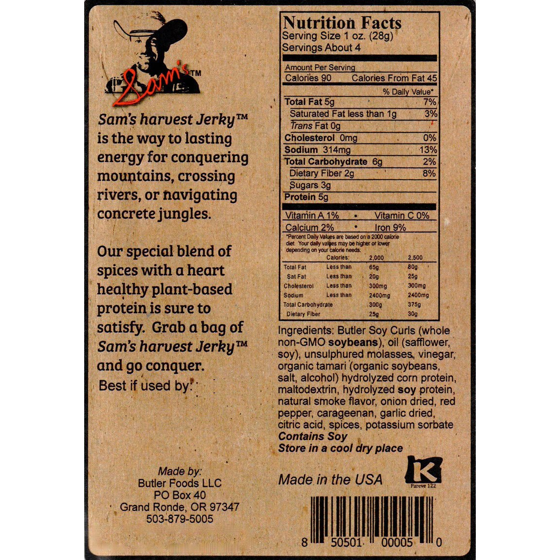 Sam's Harvest Jerky - Original Recipe, 4 Oz. Bag (Pack Of 12)
