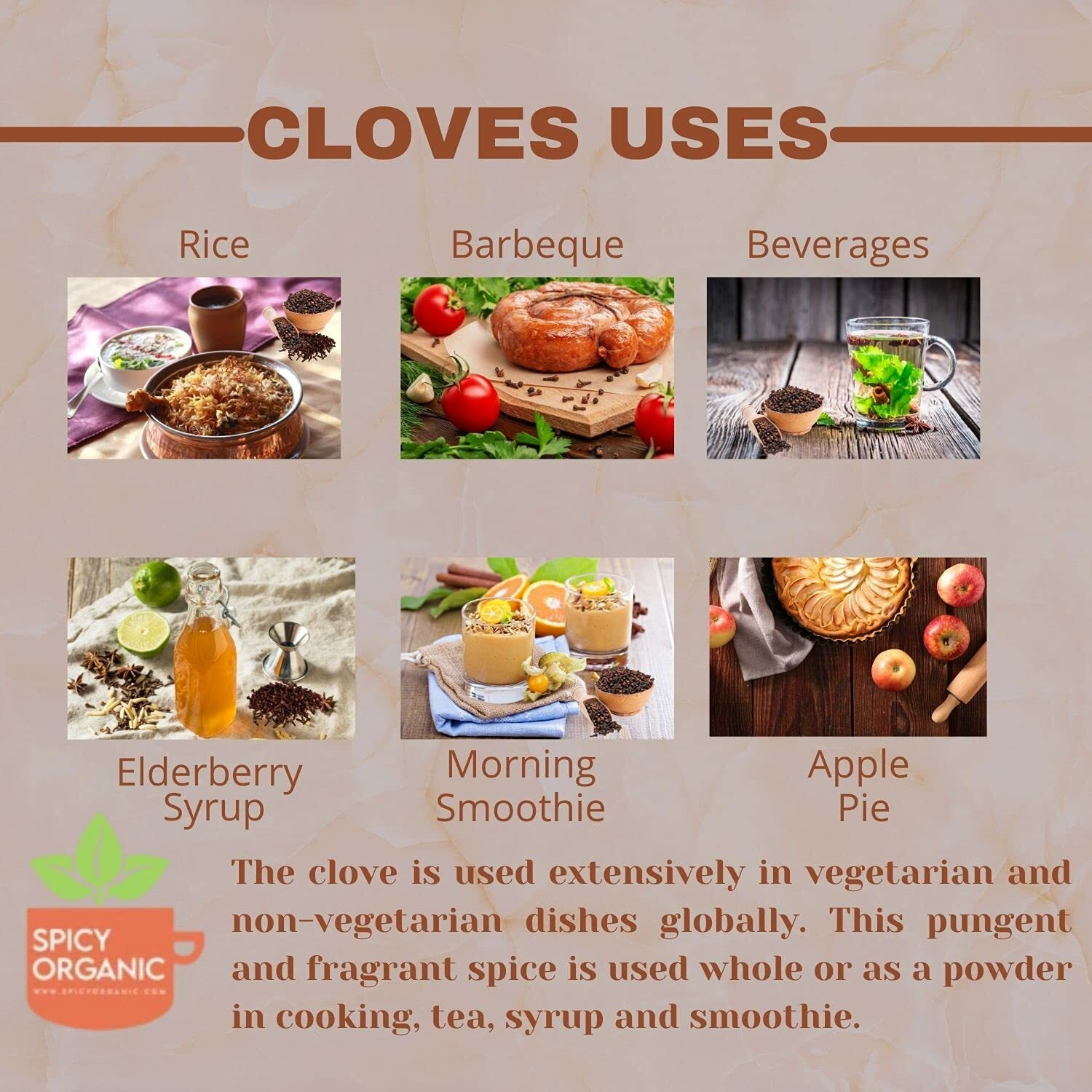 Spicy Organic Cloves Whole - 100% Pure Usda Organic - Non-Gmo, Keto Friendly, Non-Irradiated Fresh Clove Seed Spice - 8 Oz