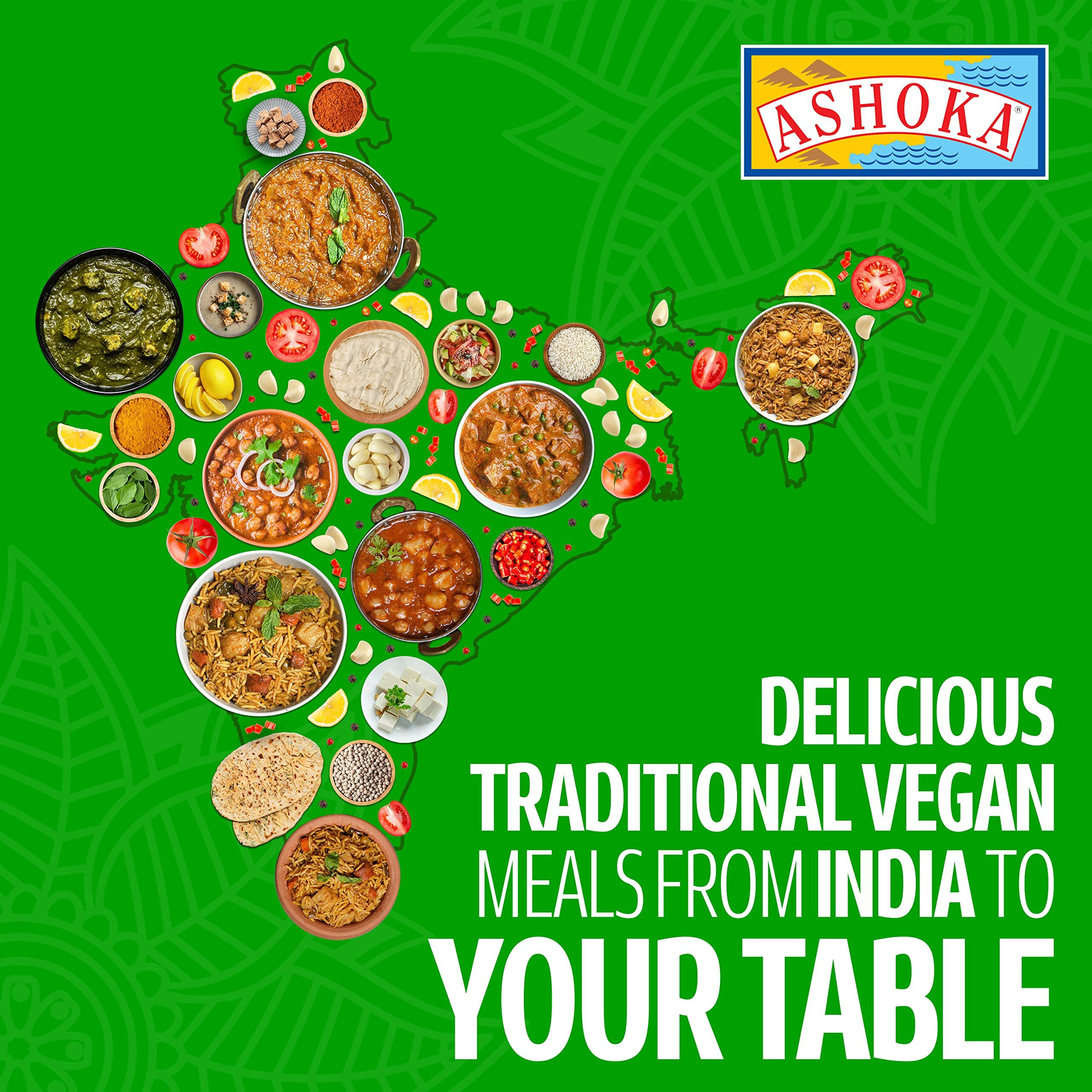 Ashoka Traditional Indian Meals 1932, Gluten-Free Meal Kit, Vegan Tofu Paneer Assortment, Kosher Certified, All-Natural Variety Pack, Travel Friendly Meals, Authentic With No Preservatives, Pack Of 5