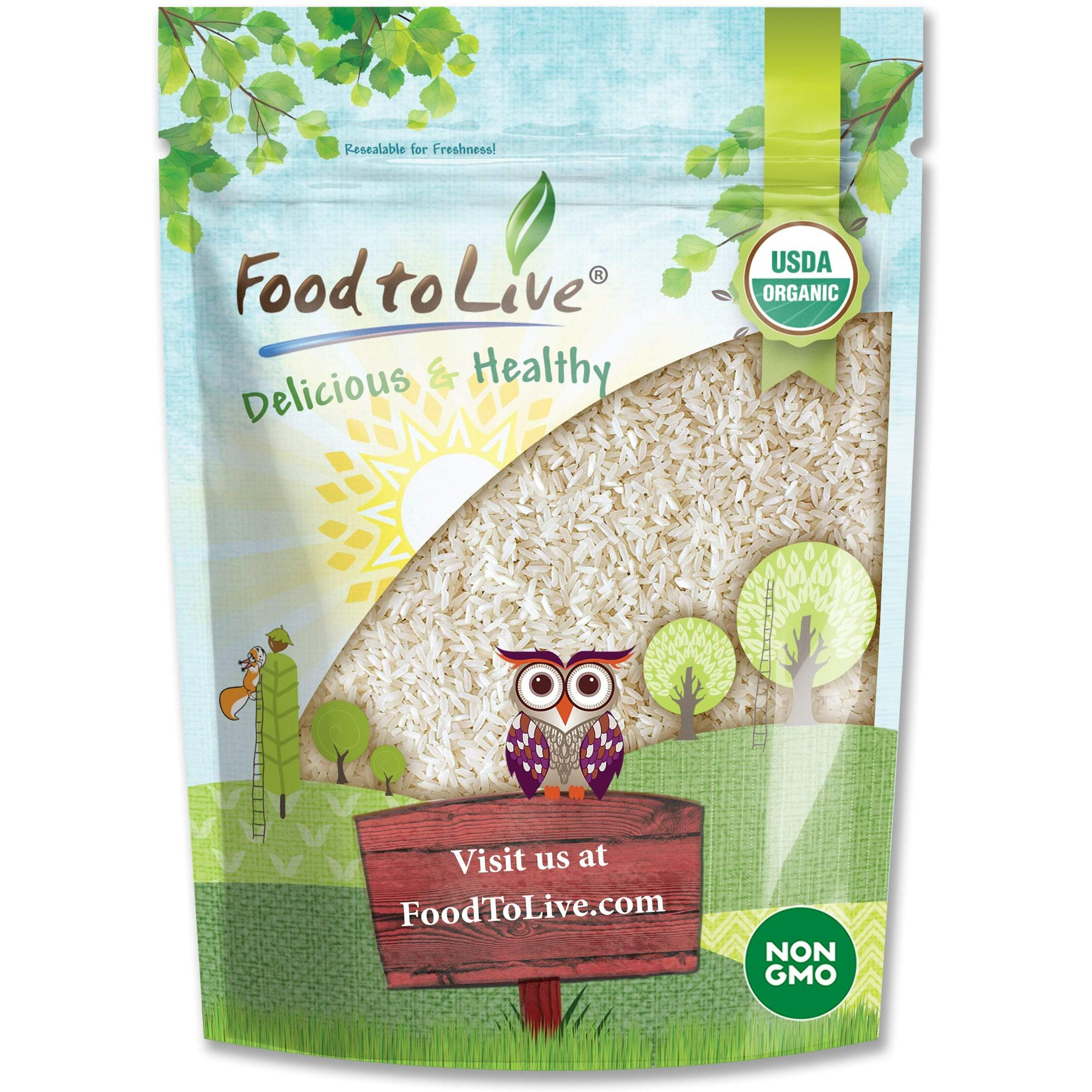 Food To Live Organic Long Grain White Rice, 3 Pounds - Non-Gmo, Vegan, Kosher. Easy To Cook. Stays Separate And Fluffy. Low In Fat. Contains Iron. Perfect For Stuffing, Pilafs, Salads.