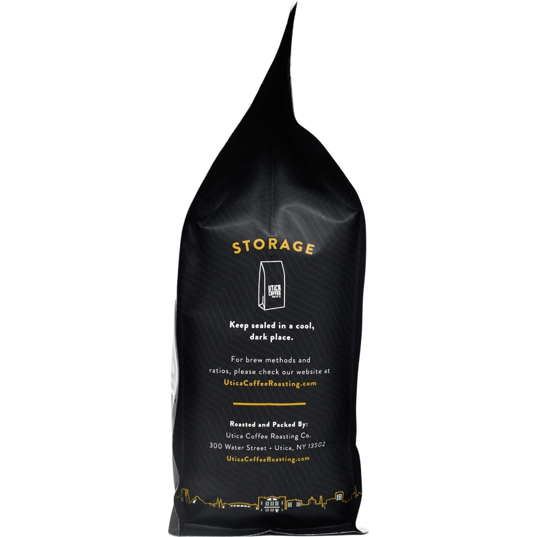 Utica Coffee Roasting Co. Decaf Cannoli | Specialty Flavored Medium Roast Ground Coffee | 16 Oz Reclosable Bag