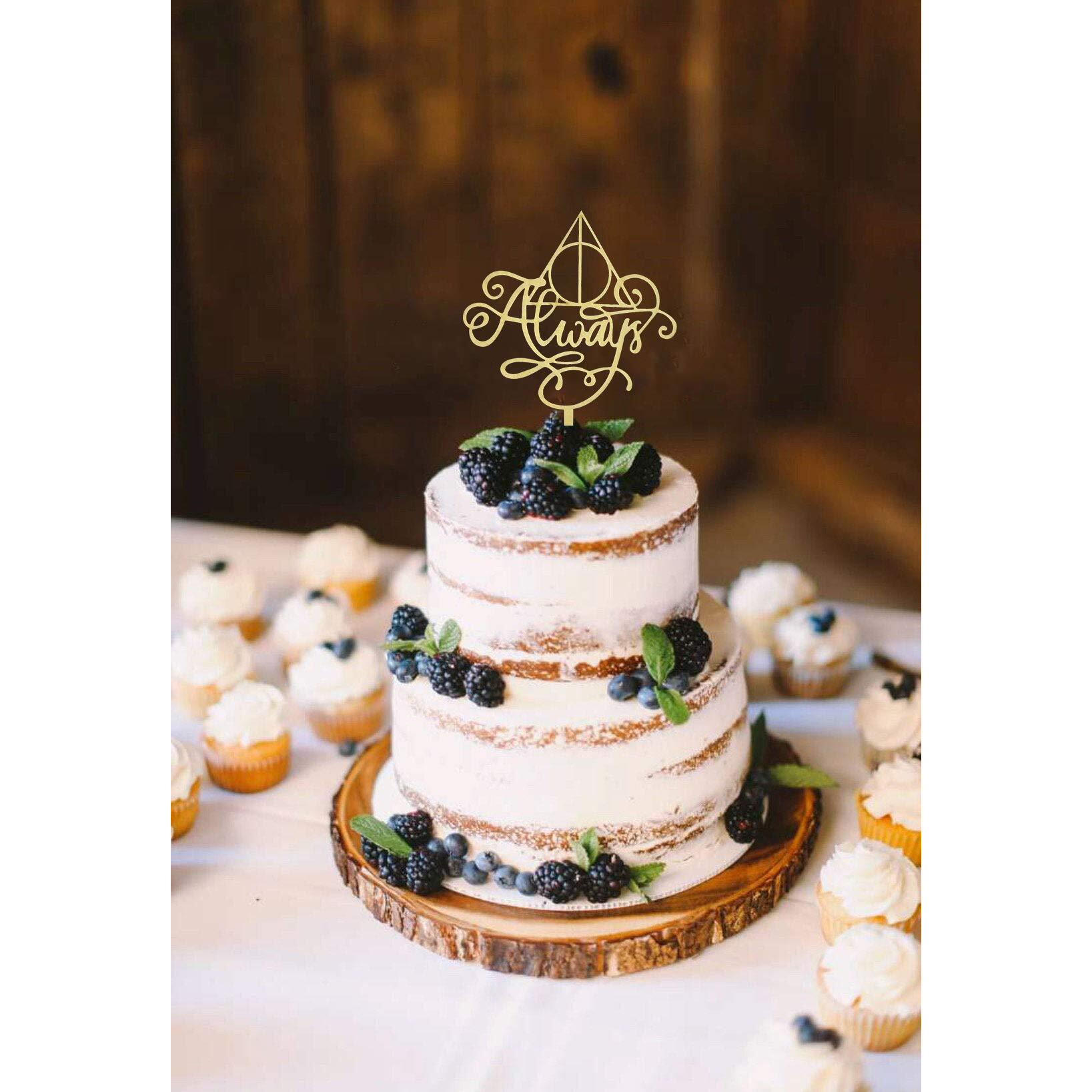 Always Cake Topper Wood, Cake Topper For A Wedding/Engagement/Anniversary/Bridal Shower Party Decorations, Harry Potter Theme Party Decorations
