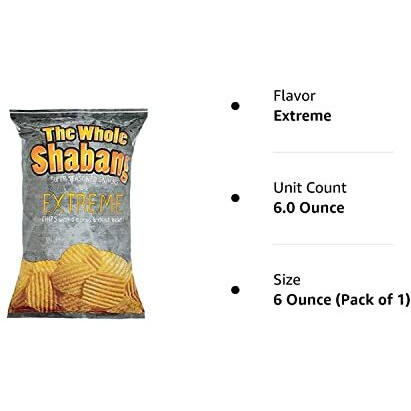 The Whole Shabang Potato Chips - 6 Oz. Bag (Extreme, 1 Bag) + Bonus Snack Clip