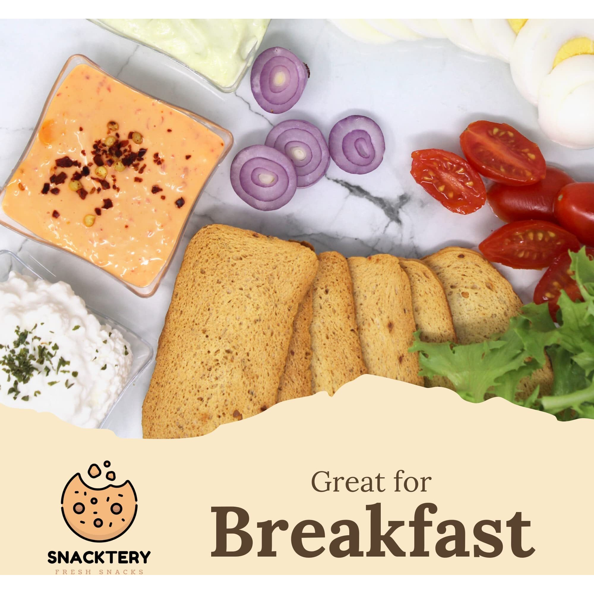 Snacktery Roasted Garlic Melba Toast - Thin And Crispy Melba Toast Crackers - Garlic Toast For Dips, Spreads, Salads - 7 Oz