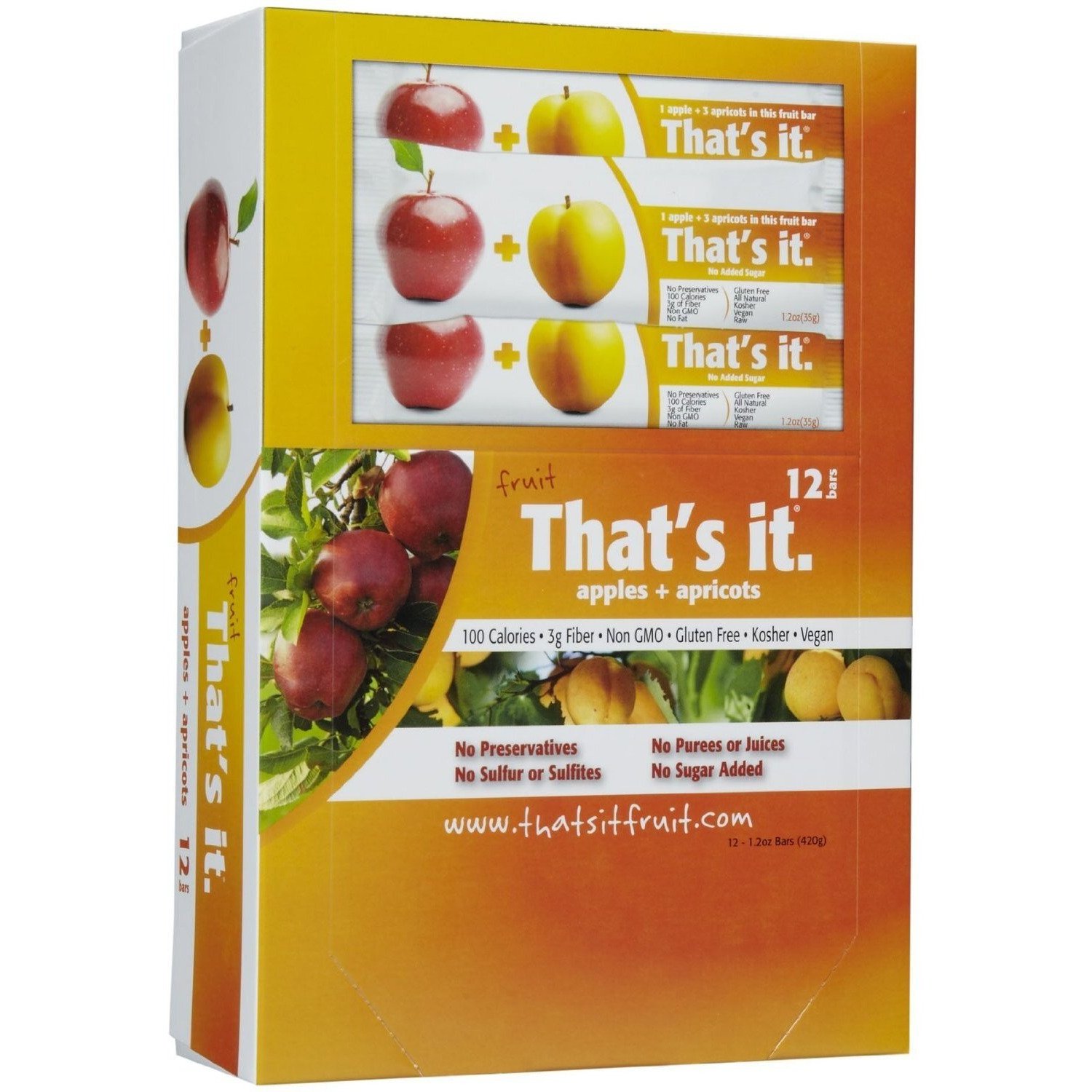 That's It Fruit Bars, Apple And Apricot, Pack Of 24 (2 Cases)