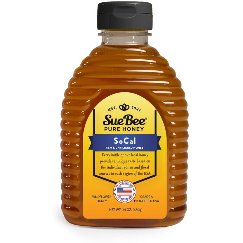 Sue Bee Honey Regional Southern California Honey, Strained, Unfiltered Beekeeper-Owned Co-Op Honey, 24-Ounce