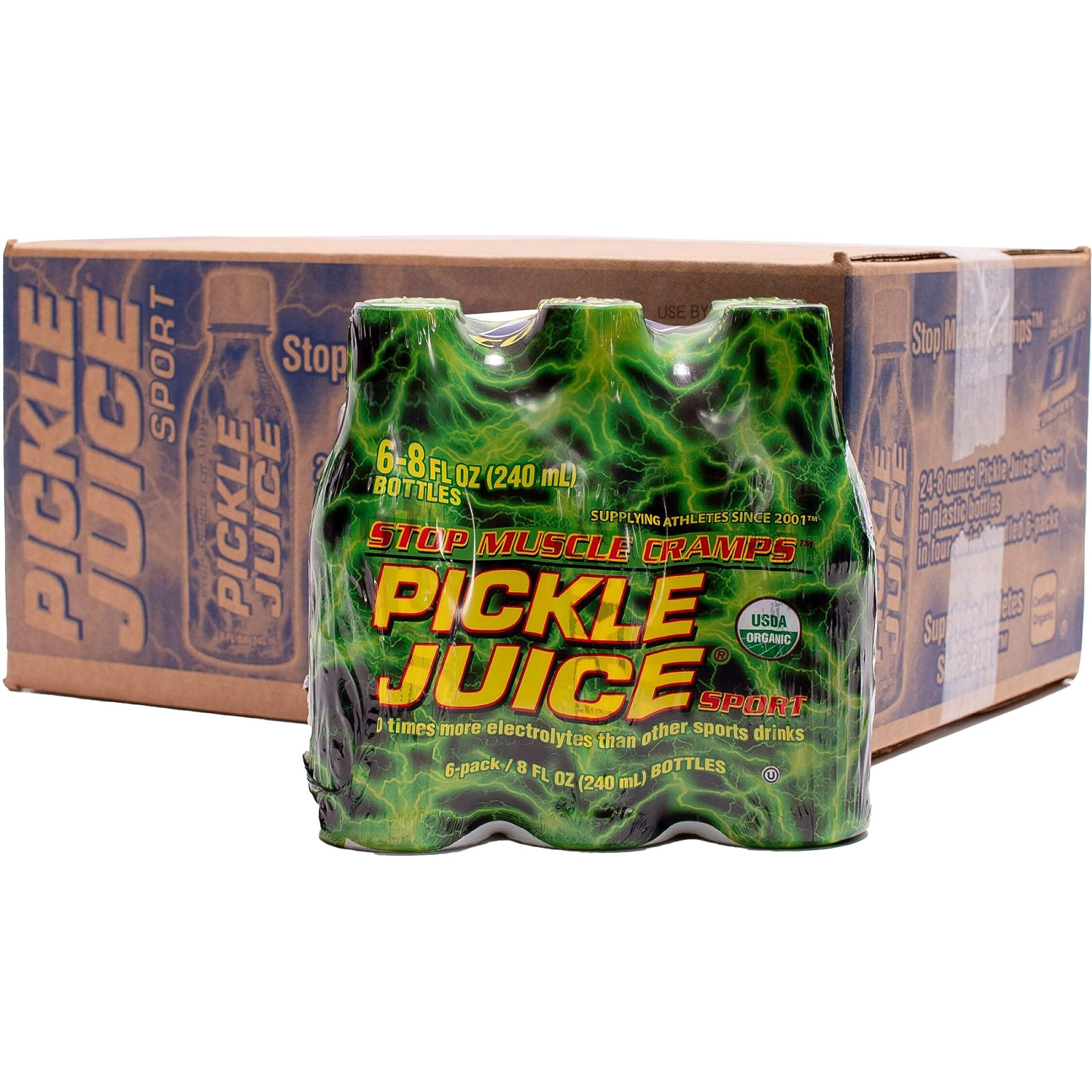 Pickle Juice Sports Drink - Relieves Cramps Immediately - Electrolyte Pickle Juice For Day & Night Time Cramp Relief - Organic Pickle Juice For Leg Cramps - No Artificial Ingredients - 8 Oz, 24 Pack