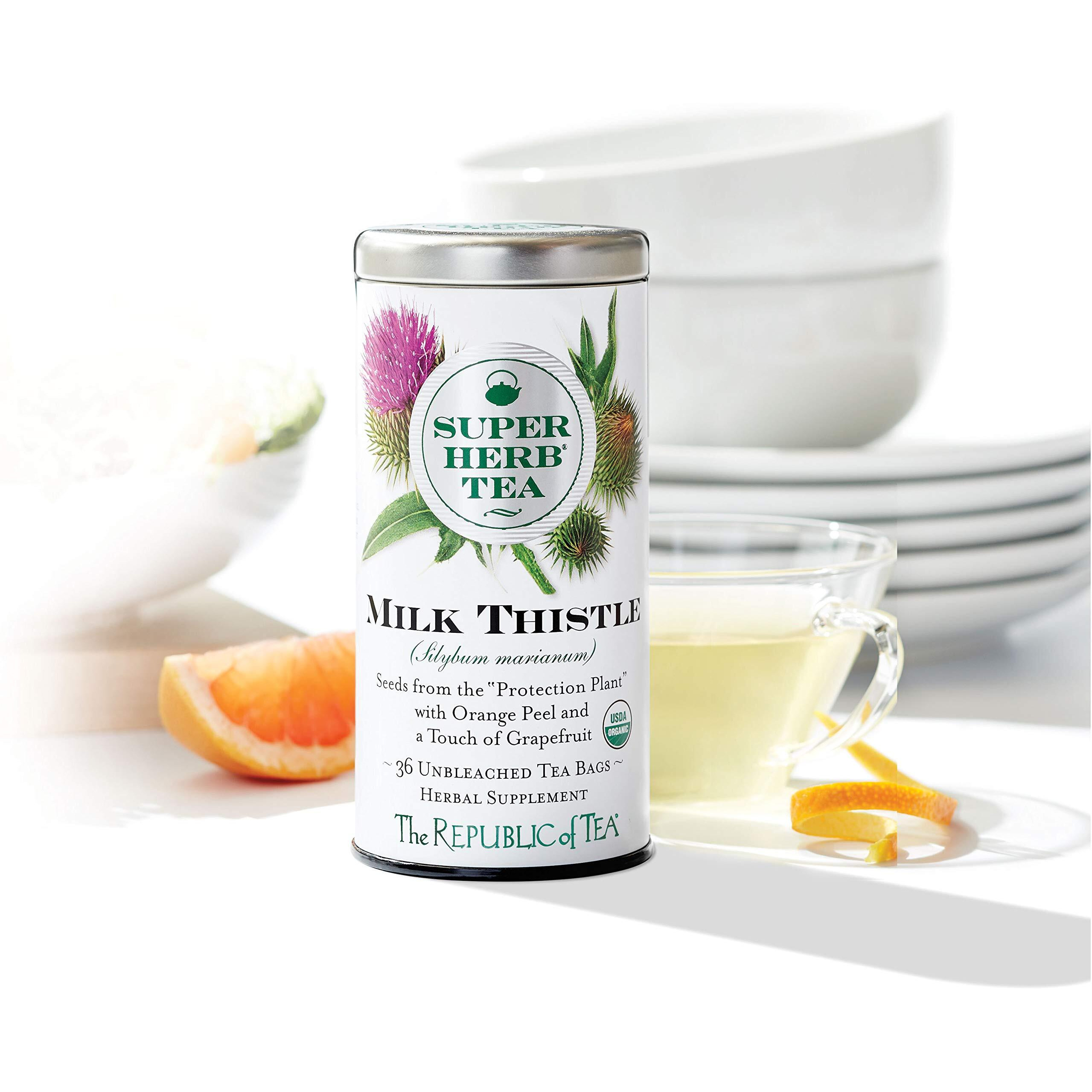 The Republic Of Tea Organic Milk Thistle Superherb Tea Bags, Tin Of 36 Tea Bags